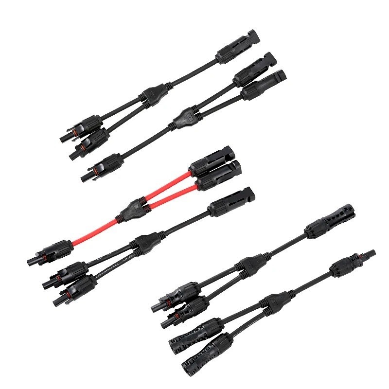 Parallel Connector 2-to-1 PV 1000V 30A Branch Adapter Cable For Combiner Box