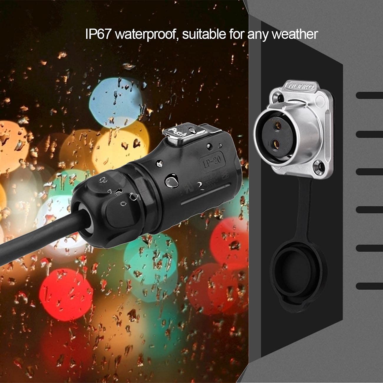 Furrion 9M9 10AWG 2 Pin Power Industrial Circular Connector to SAE Adapter…