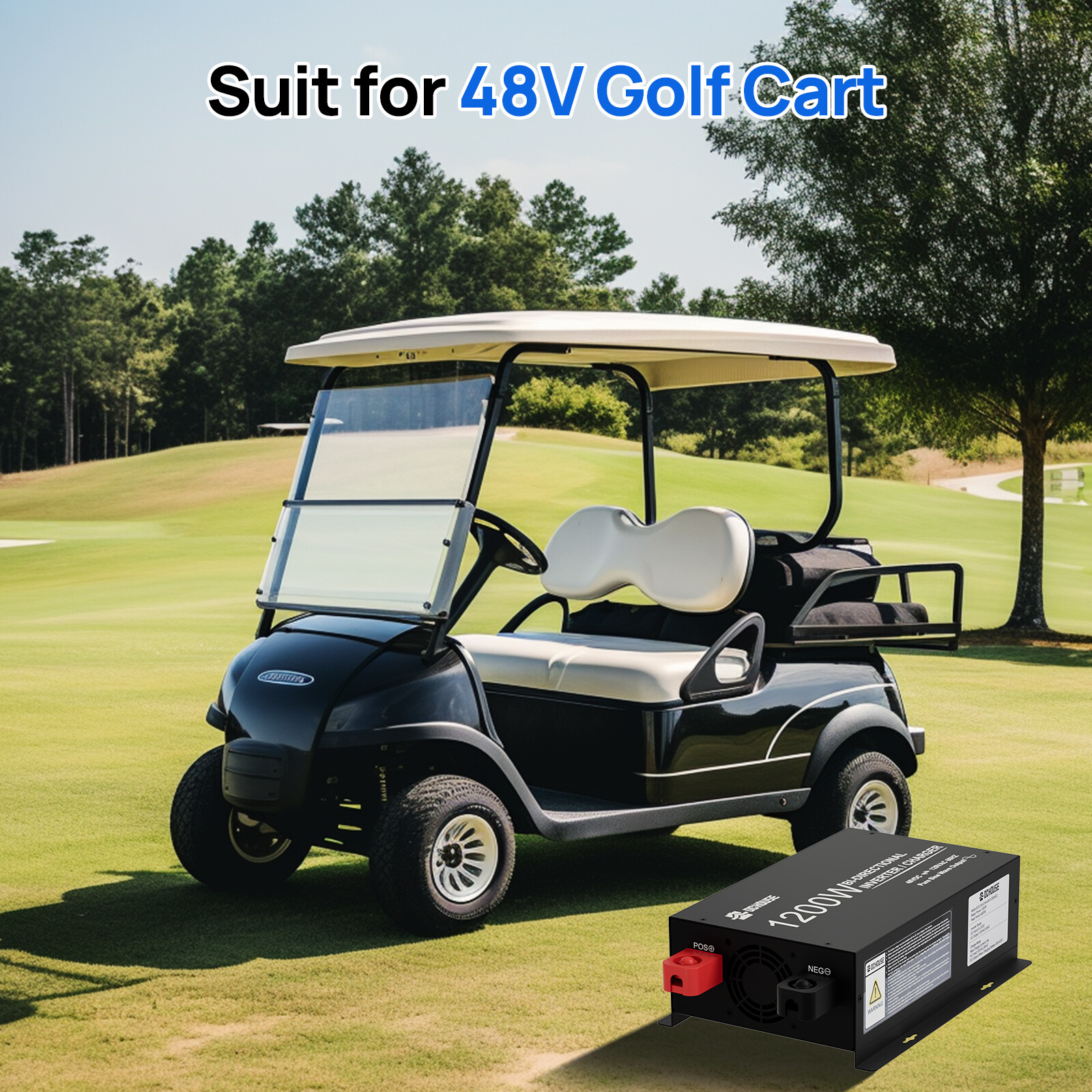 DC HOUSE 2 in 1 1200W BI-Directional Pure Sine Wave Inverter&Charger Golf Carts