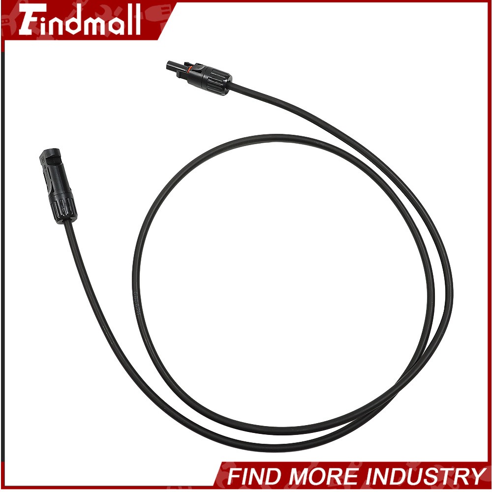 Findmall 1 Pair 5ft 10AWG Black + Red Solar Panel Extension Cable Wire Connector