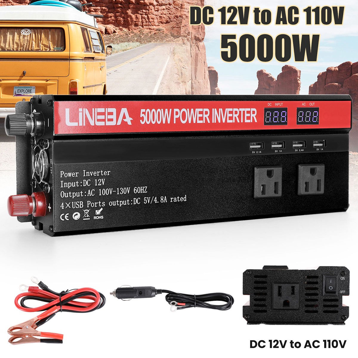 5000W Complete Solar Power Generator Solar Panel Kit Home RV Camper Off Grid