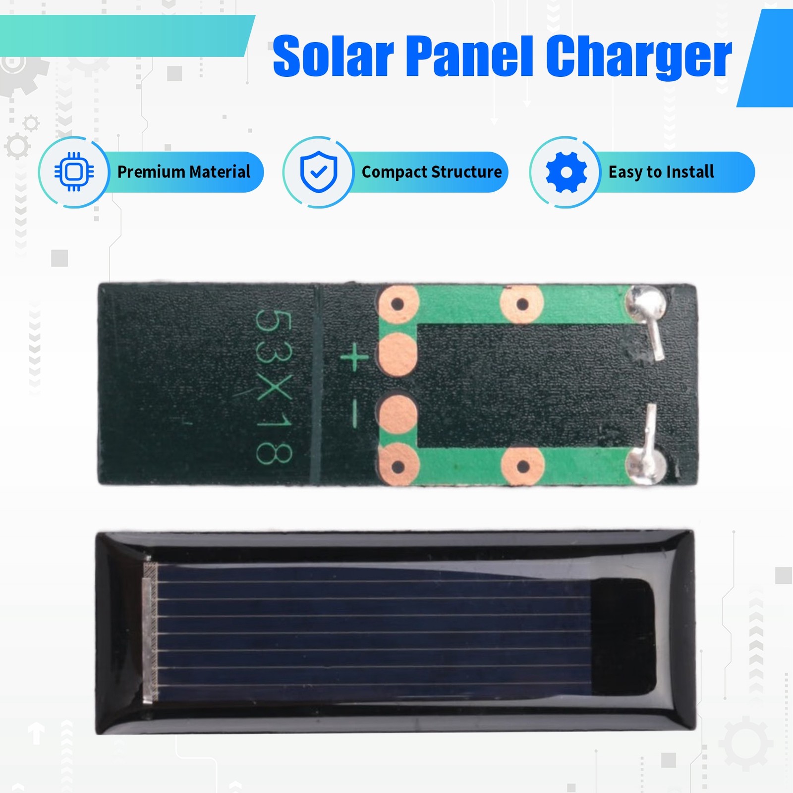 10Pcs Solar Panel 0.5V 100mA Solar Cells Photovoltaic panels Module Sun 6180