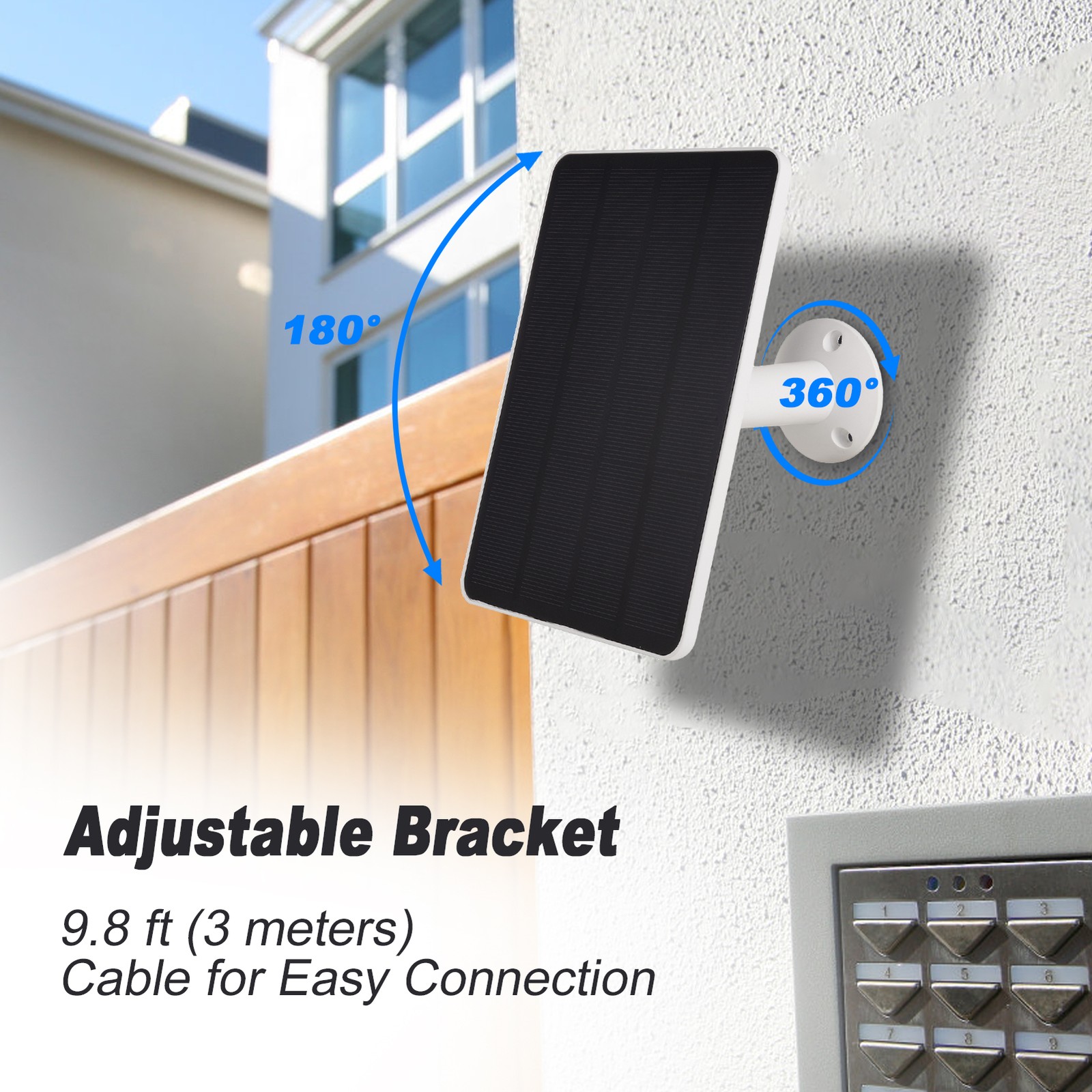 Solar Charger Compatible With Ring Video Doorbell 3 / 3 Plus / 4 Battery D YQQW