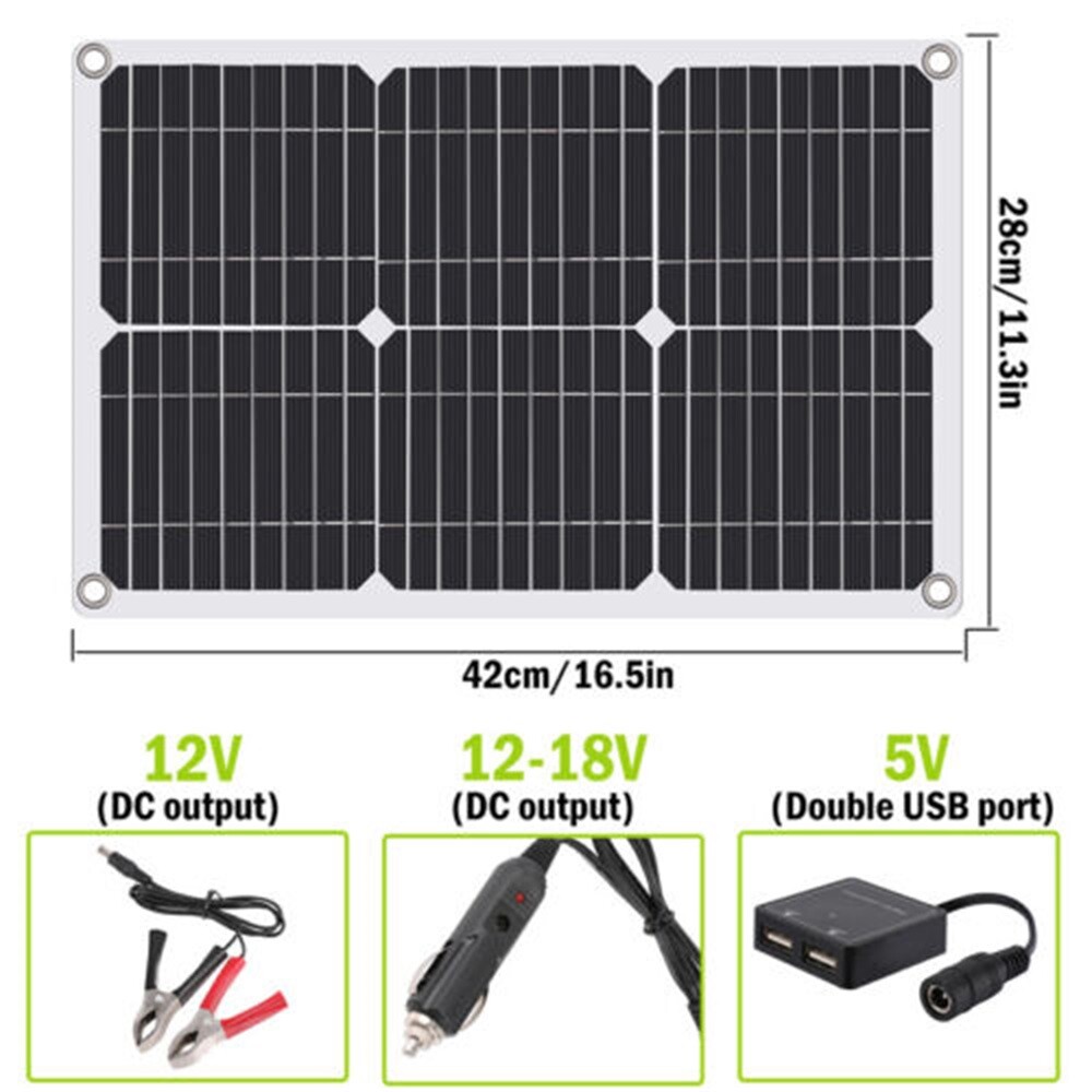 400W Solar Panel Kit W/ Controller 12V Home Garden RV Rooftop Camping Off-Grid