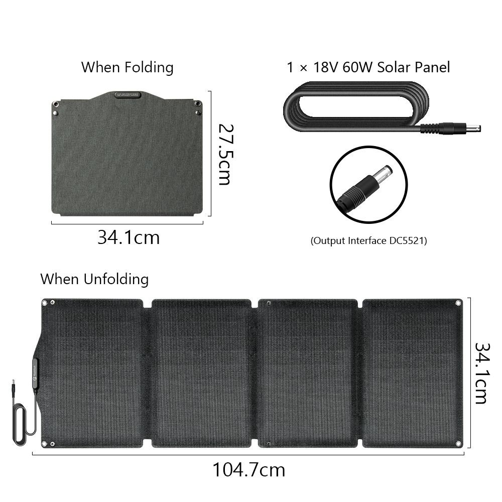 200W Portable Power Station; FlashFish 40800mAh Solar Generator with 60W 18V ET