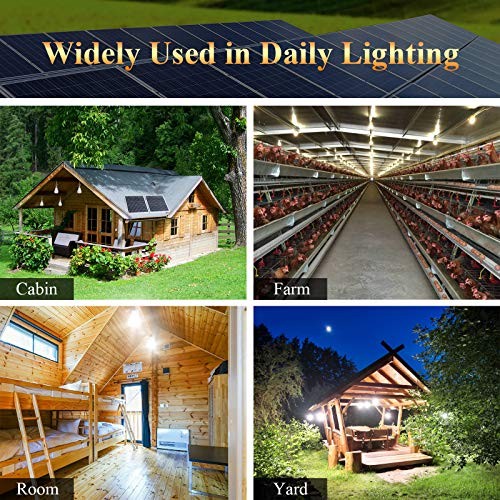 Solar Lights for Inside, 4 Bulbs Solar Shed Lights with On Off Switch, 30W