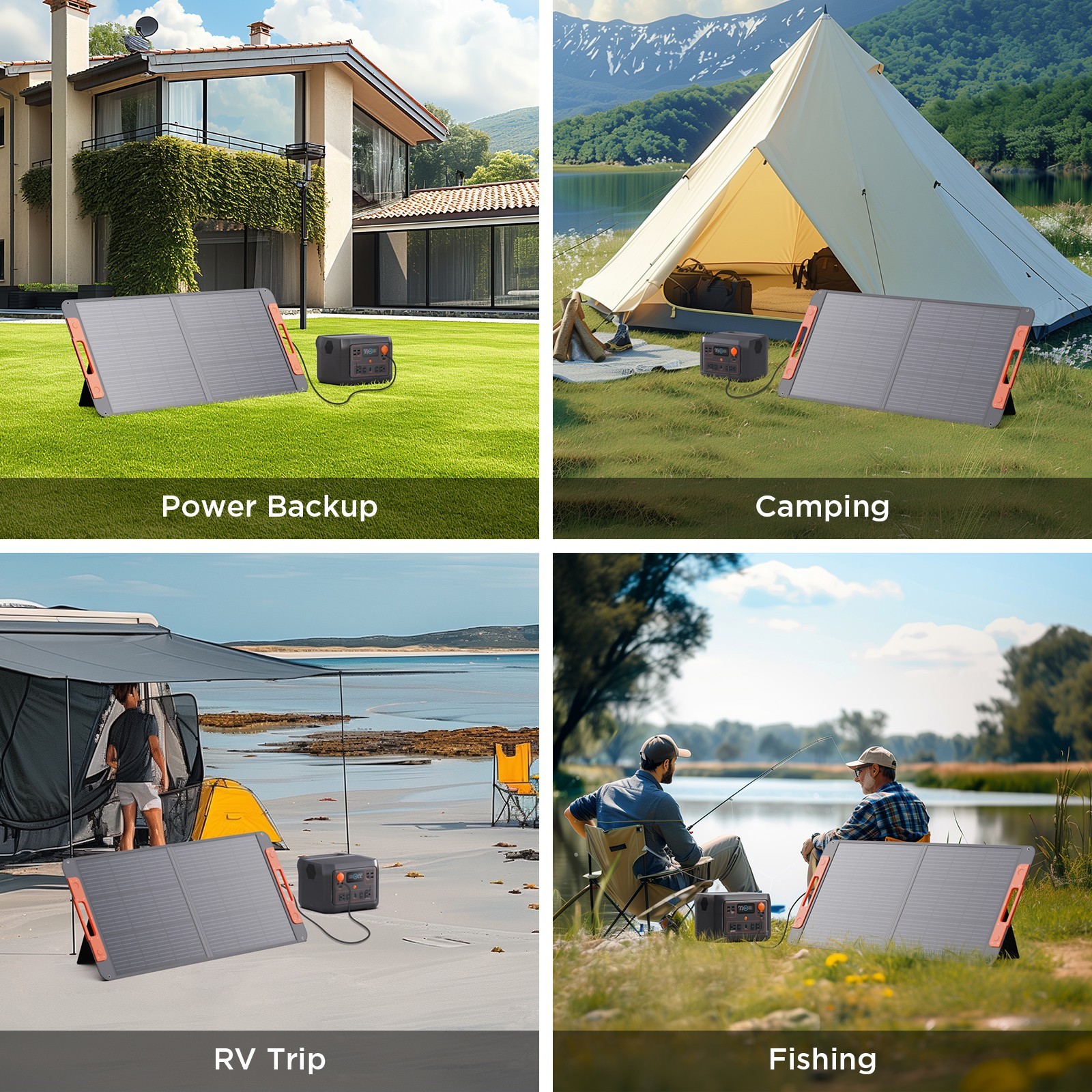 ZOUPW 100W Portable Solar Panel IP67 Waterproof for Power Station Camping RV