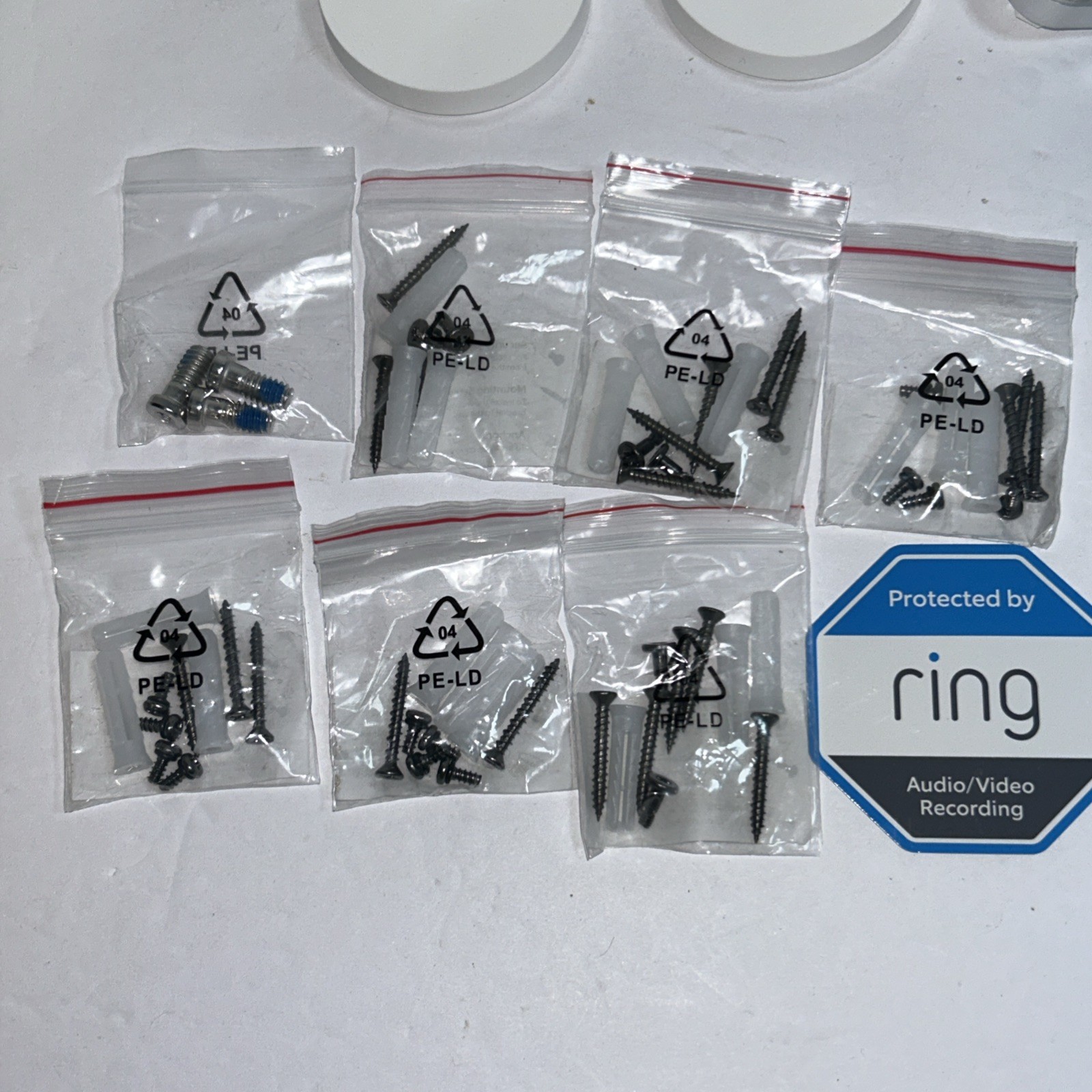 3 Ring Mounts for Stick Up Cam- White W/bolts (g2)