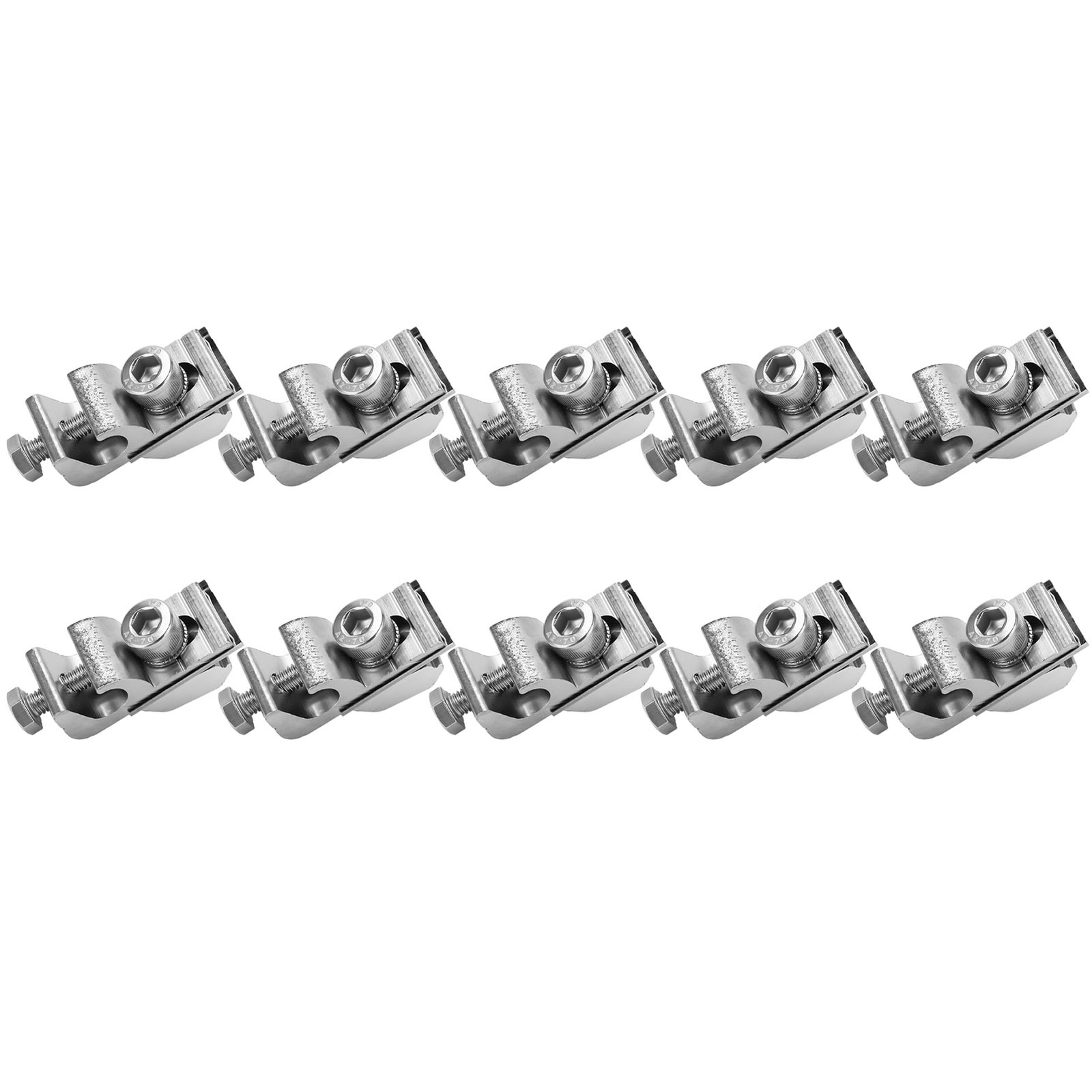 10Pcs Solar Panel Ground Clamp Aluminum Alloy M6 Lug PV Cable Coupling For Wire