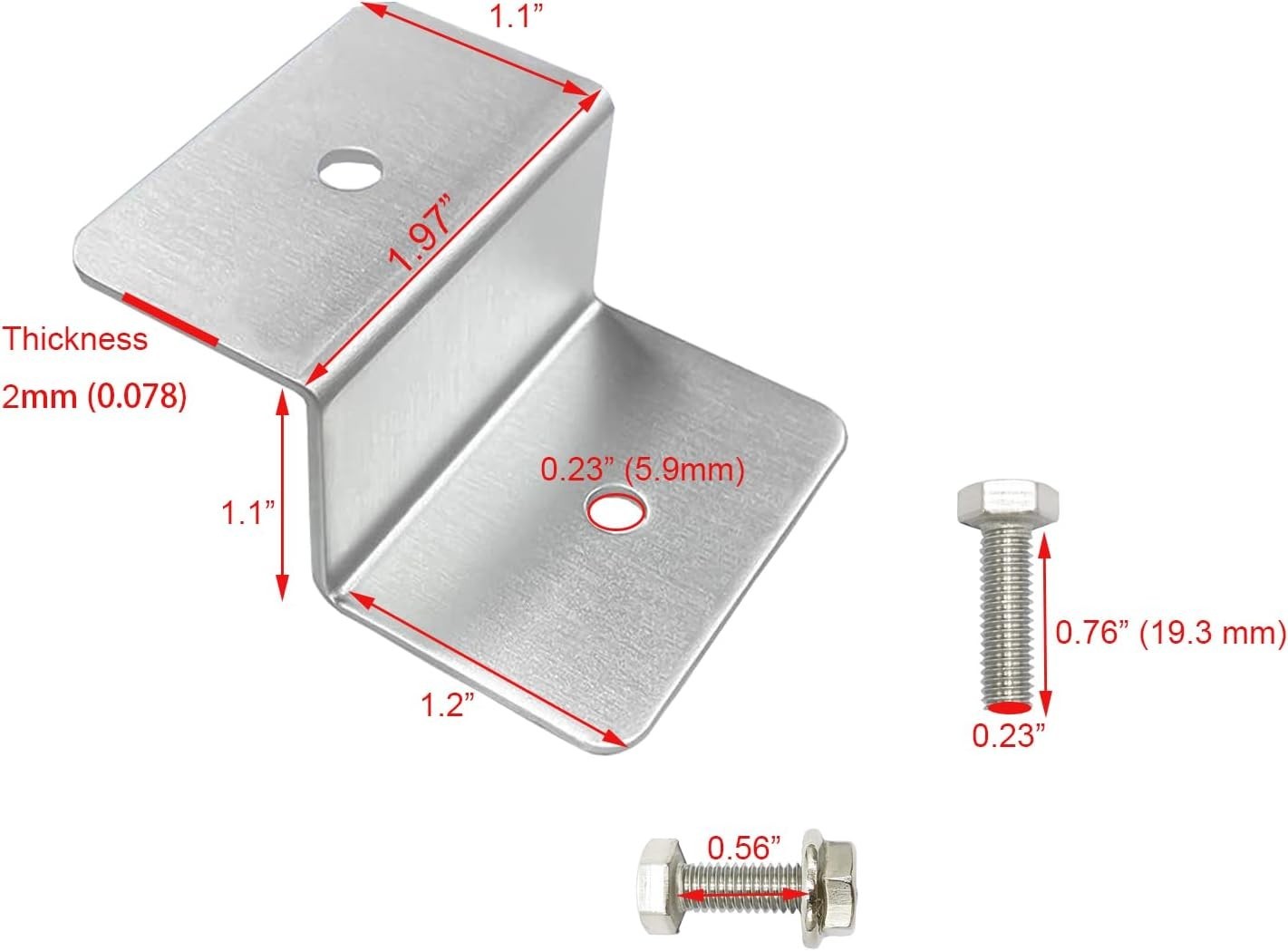 Weather-Resistant 4 Units Solar Z Bracket Mounts – Simple and Efficient Setup