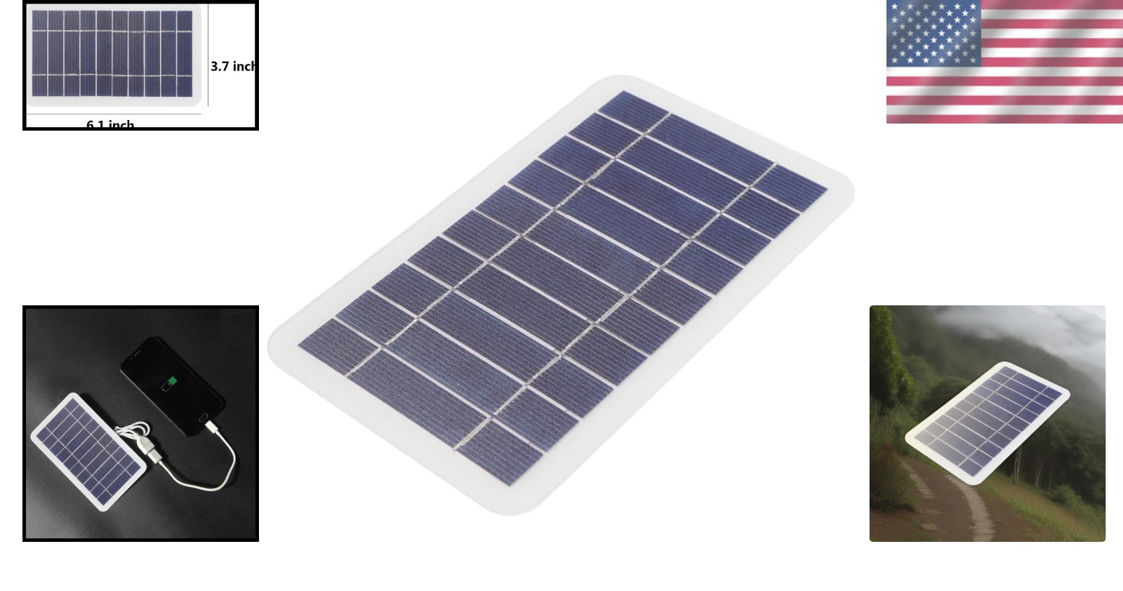 Versatile 2W Portable Solar Charger – Lightweight and Weather-Resistant Design