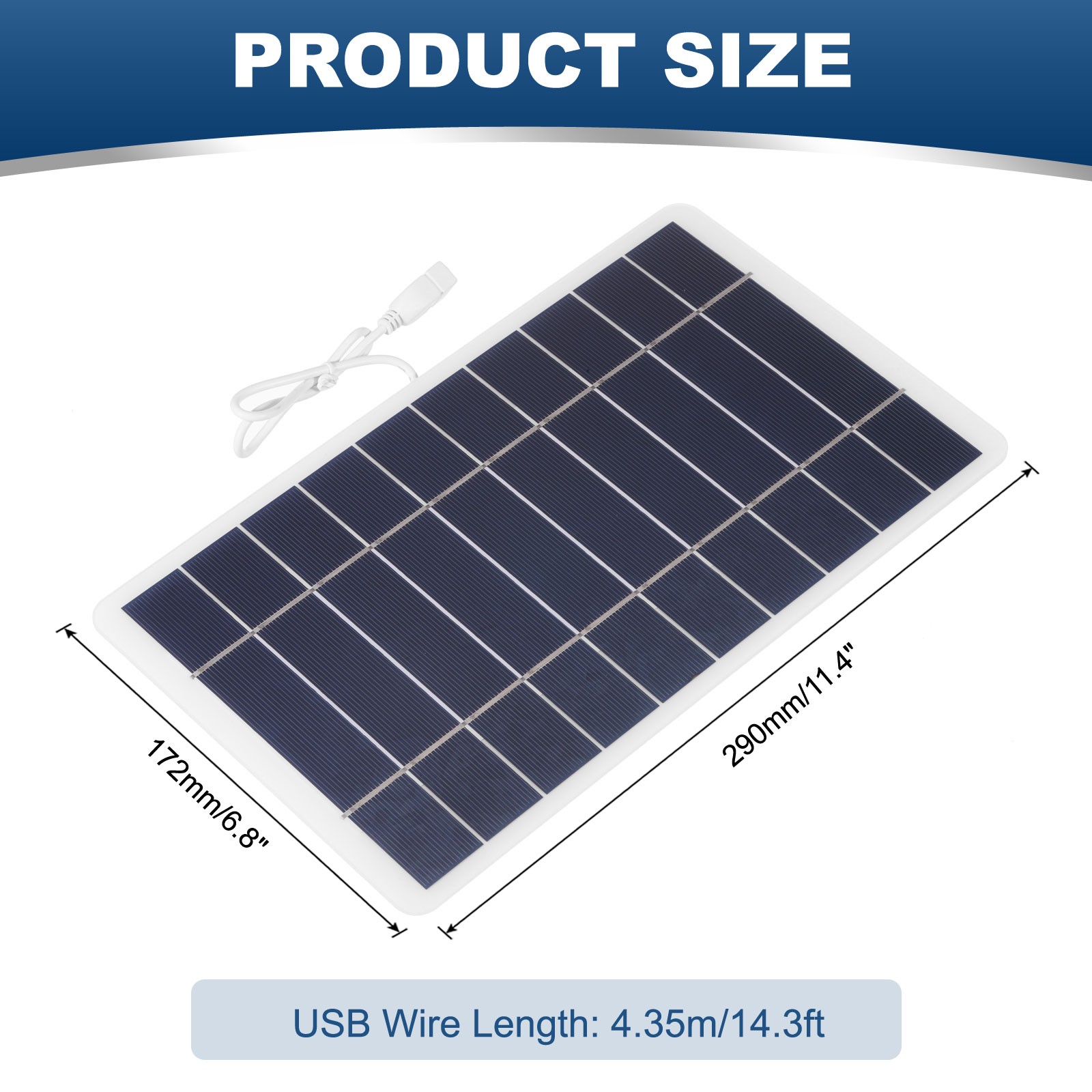 5V 1.45A 8W Mini Solar Panels, USB Polycrystalline Solar Panel Cell Charger