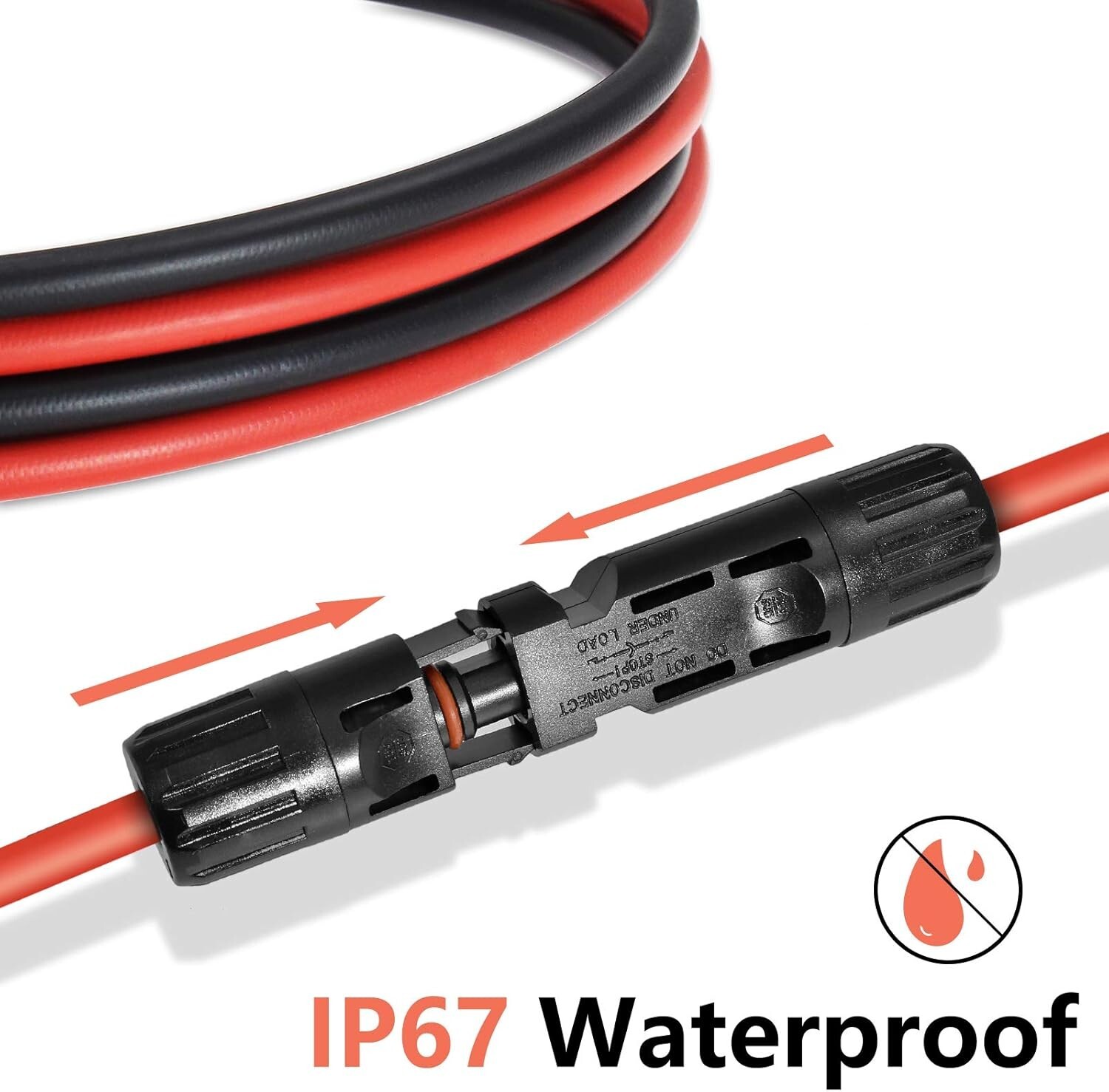 High-Quality 10AWG Solar Extension Cables – Set of 2, 5FT Length, Weatherproof