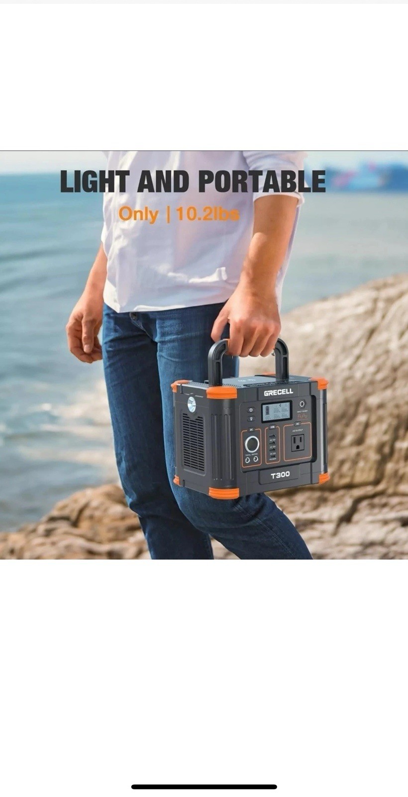 GRECELL 300W Portable Power Station 288Wh Solar Generator Backup Battery Camping