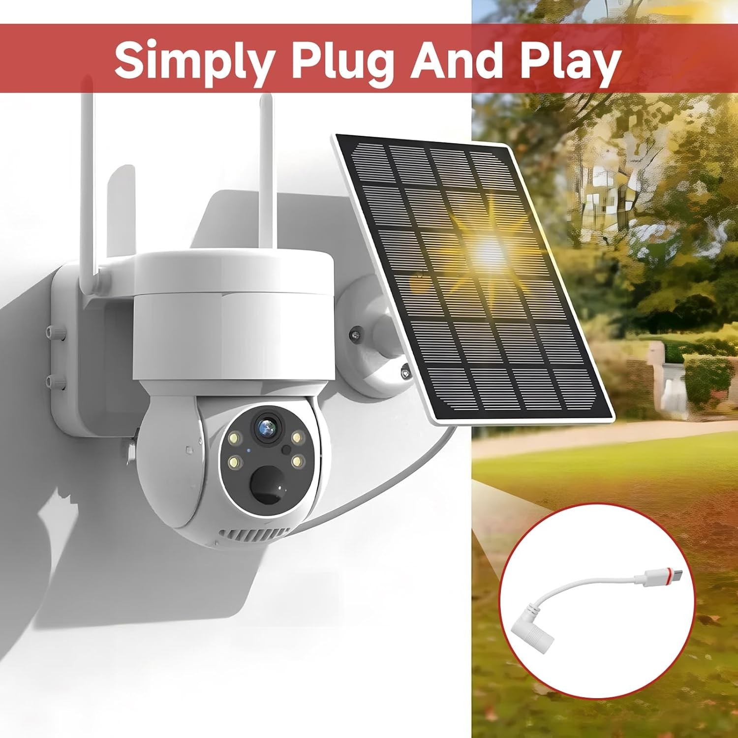 Barrel Adapter, USB-C Adapter Replacement Compatible with Ring Super Solar Panel