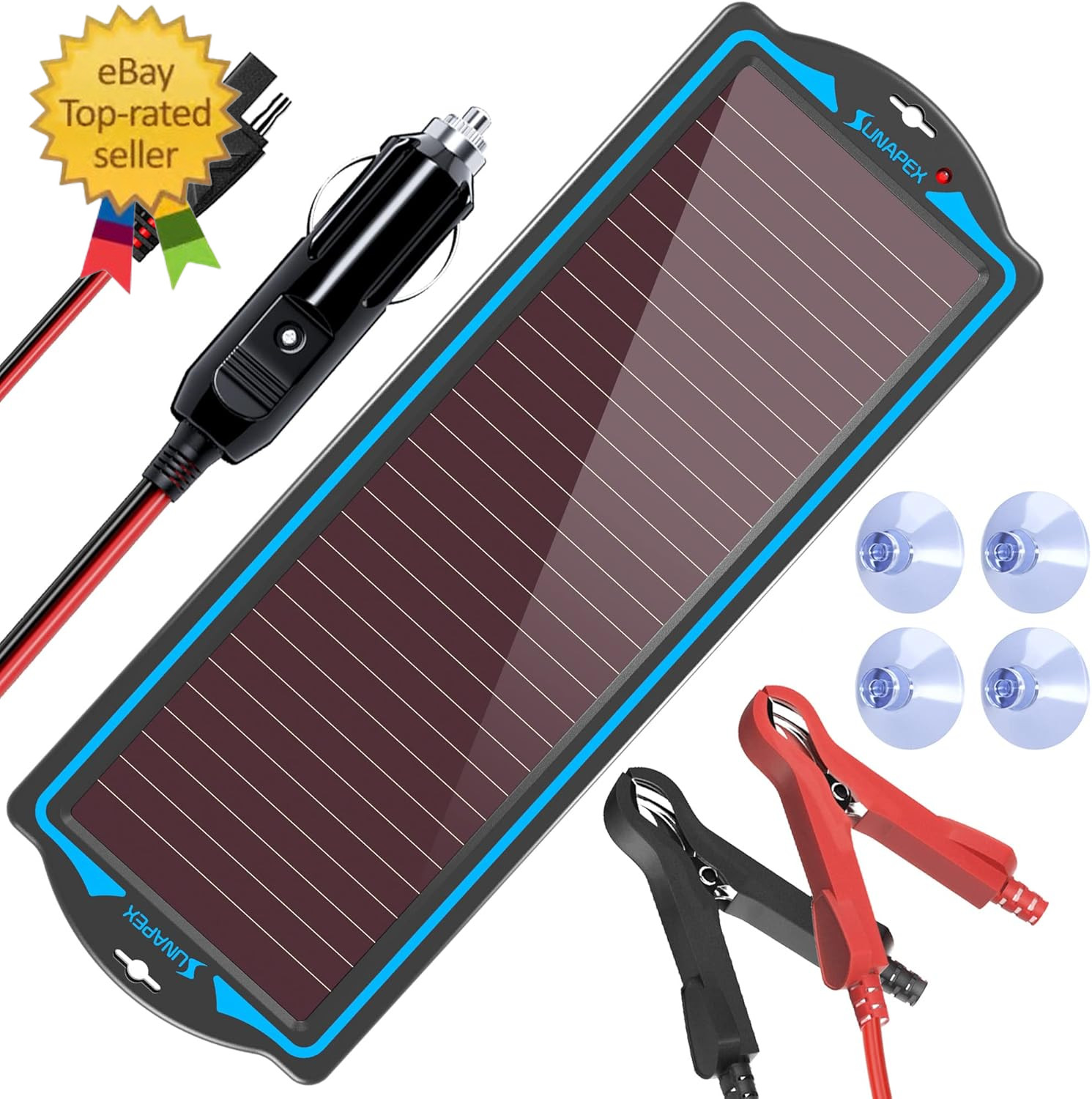 12V Solar Battery Charge:Waterproof Portable Solar Panel Kit -Battery Maintainer
