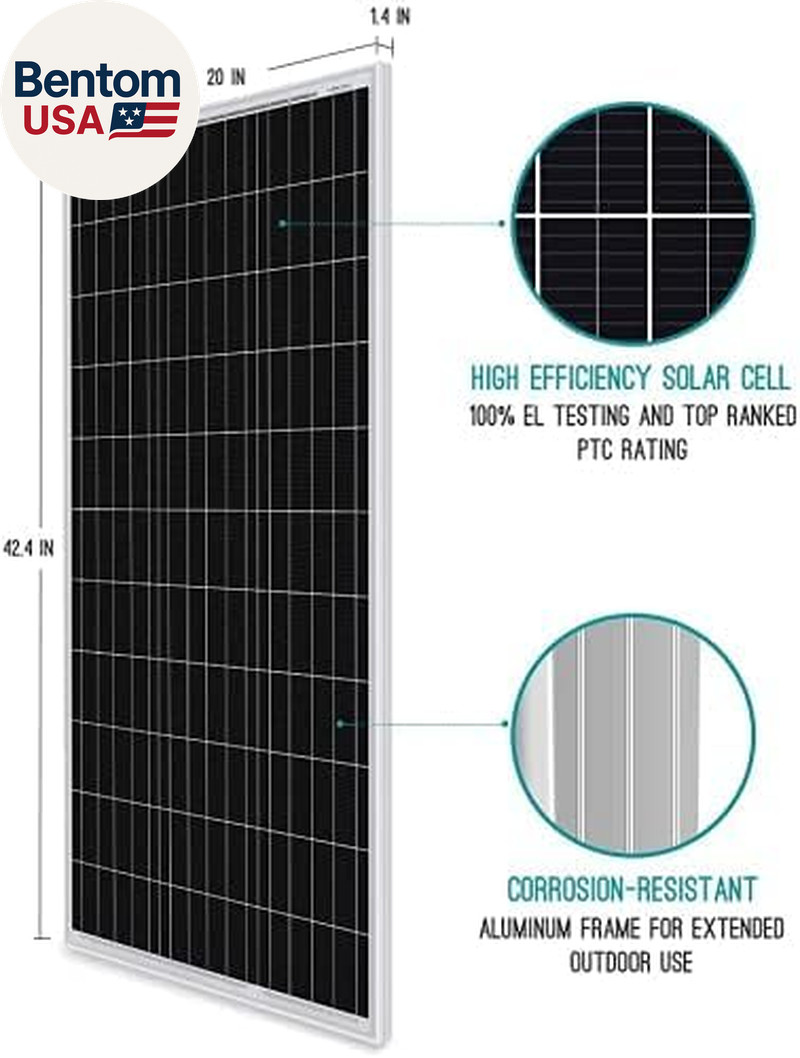 400W 12V RV Solar Panel Kit, 4*100 Watt Monocrystalline Solar Panel, Adventurer