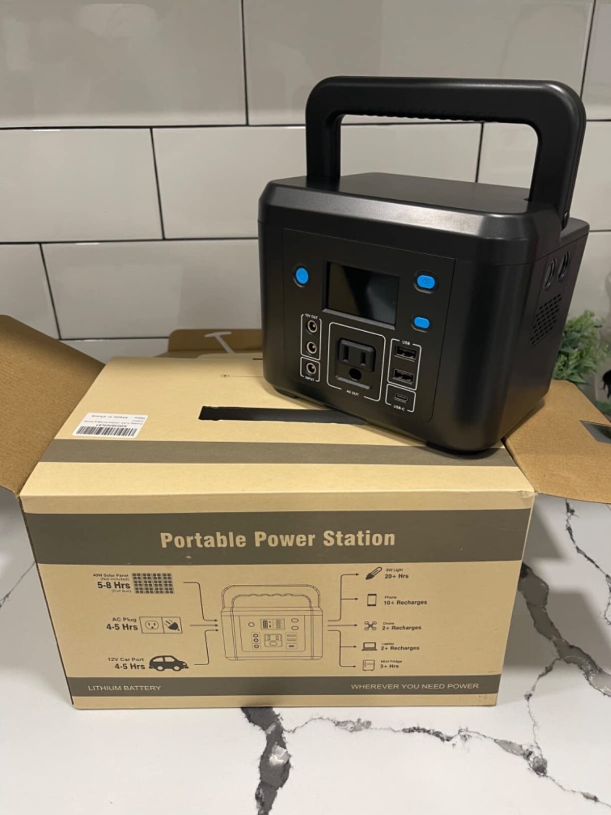 Open Box 350W 260Wh 70000mAh Portable Power Station, Lithium Battery Backup