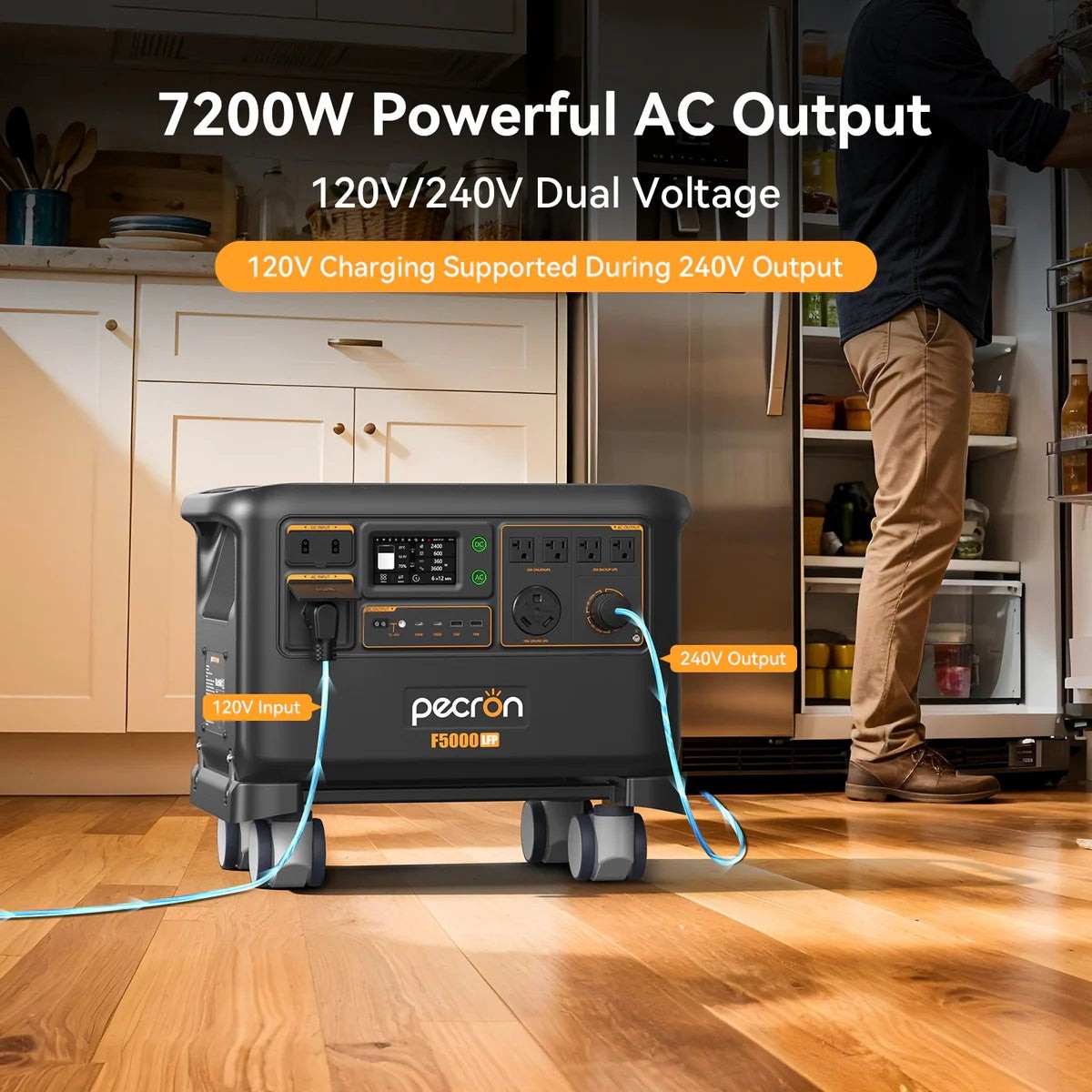 5120Wh LiFePO4 Portable Power Station 5000W Pure Sine Wave Expandable Battery