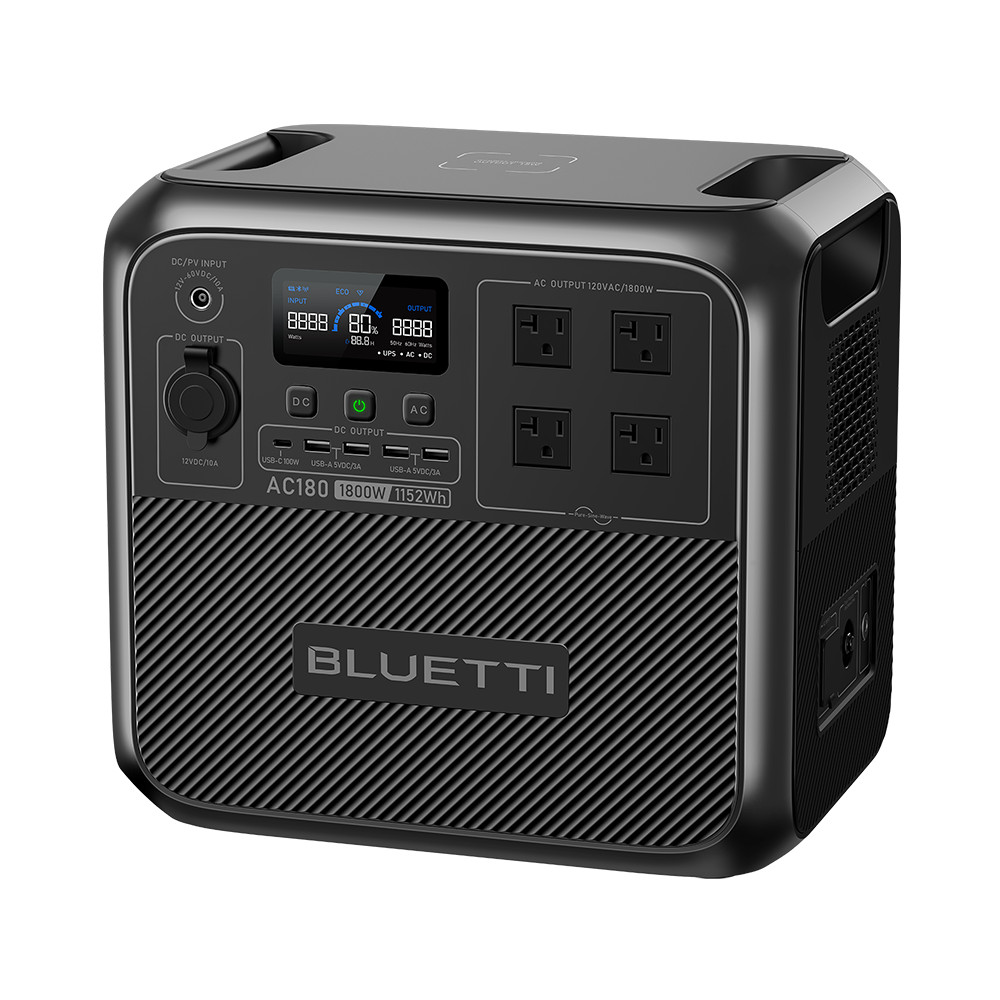BLUETTI AC180 1800W 1152Wh Portable Power Station Solar Generator for Off-grid