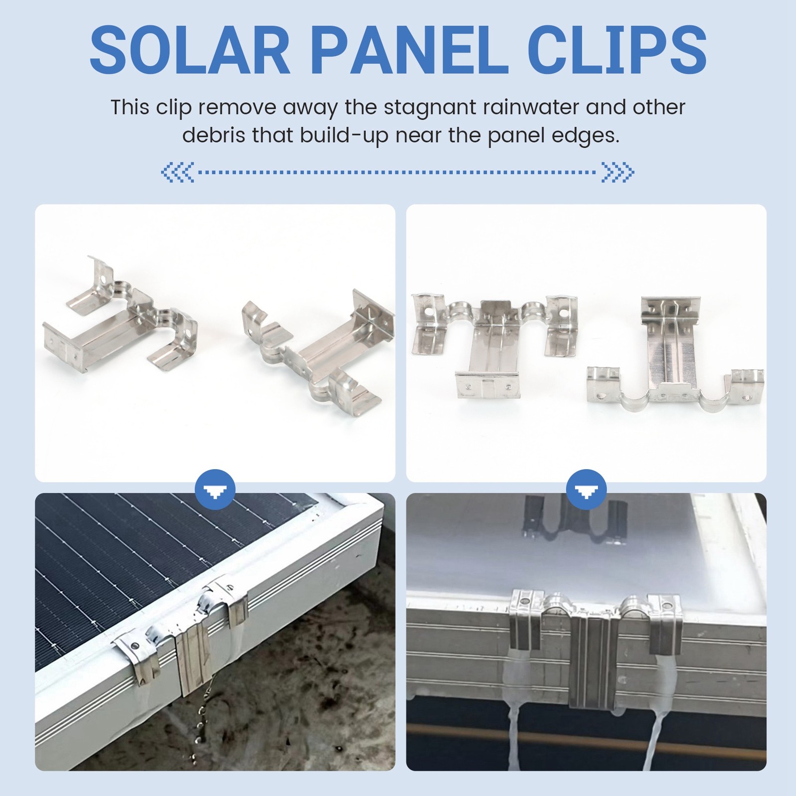20PCS Photovoltaic Panel Drainage Buckle Plate Solar Panel Water 8077