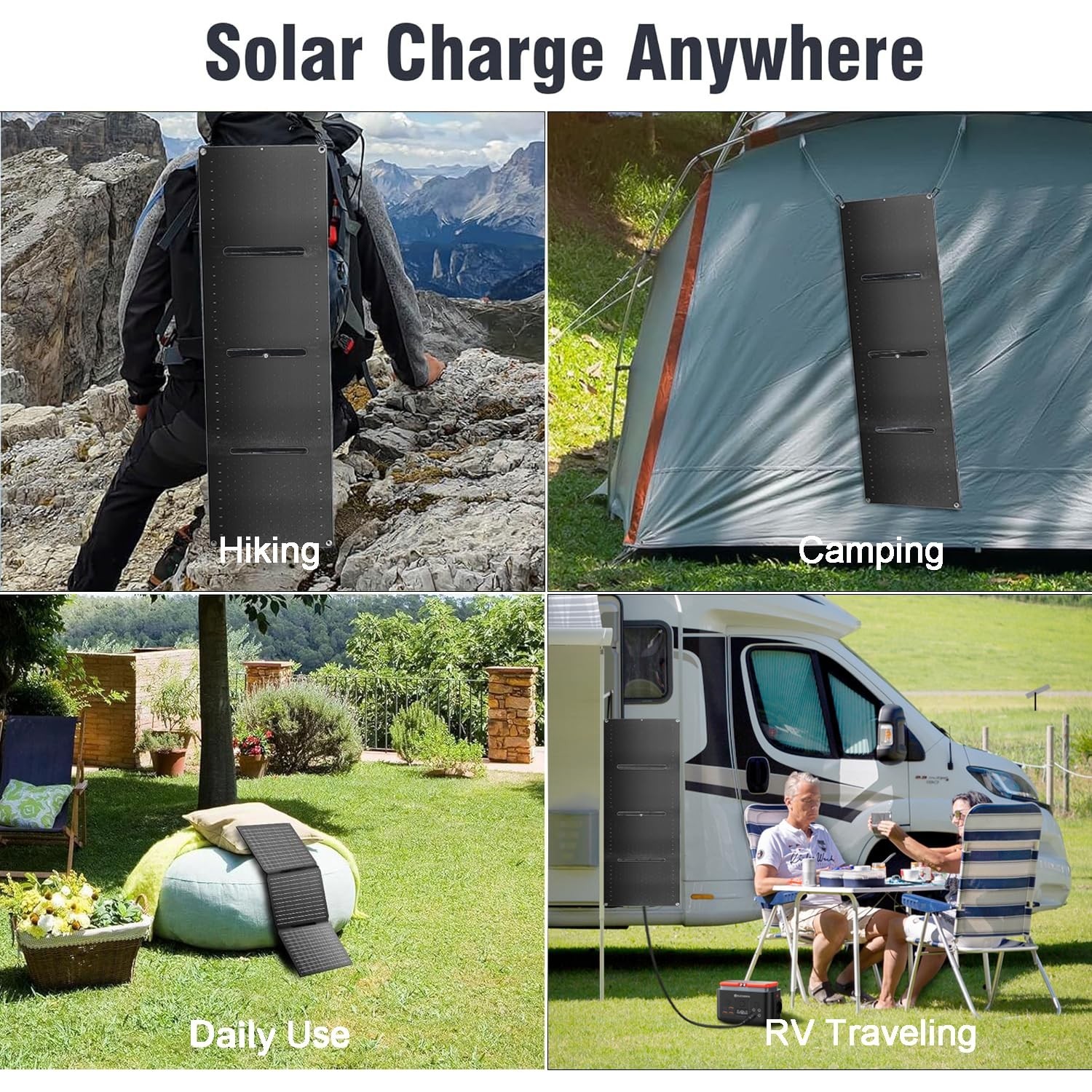 40W Portable Solar Panels,Mini Foldable Solar Panel with DC5.5,USB-C,USB-A Po…