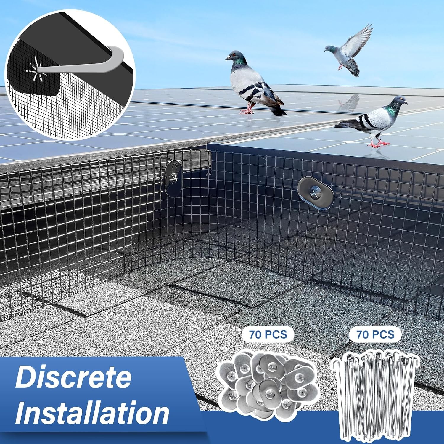 Solar Panel Bird Guard 6in x 100ft Critter Guard Roll Kit for Roof Protection