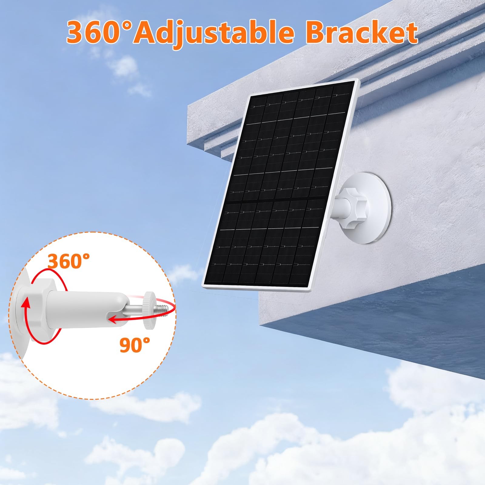 Zivif 7W Solar Panel for Eufy Camera, 5V USB/Type-C Solar Charger Compatible …