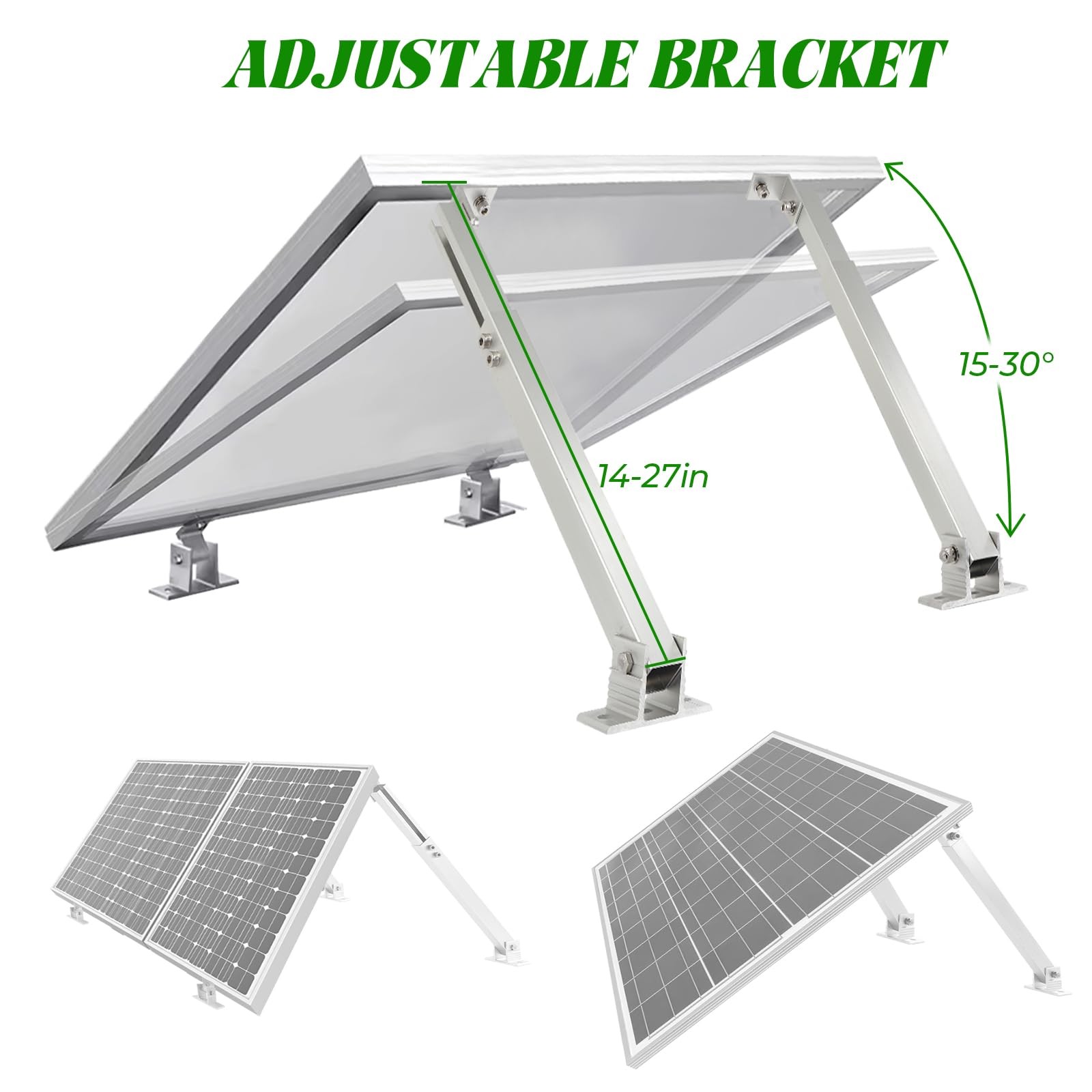 Solar Panel Mounting Brackets, 2 Sets Adjustable Solar Panel Tilt Mount Brack…