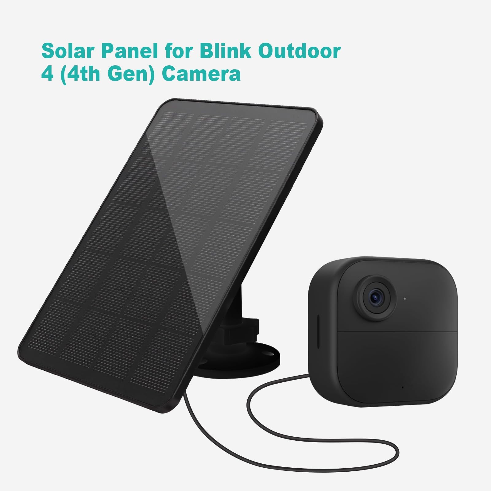 4W Solar Panel for Outdoor 4 Camera IP65 Waterproof with 13ft USB-C Cable Mount