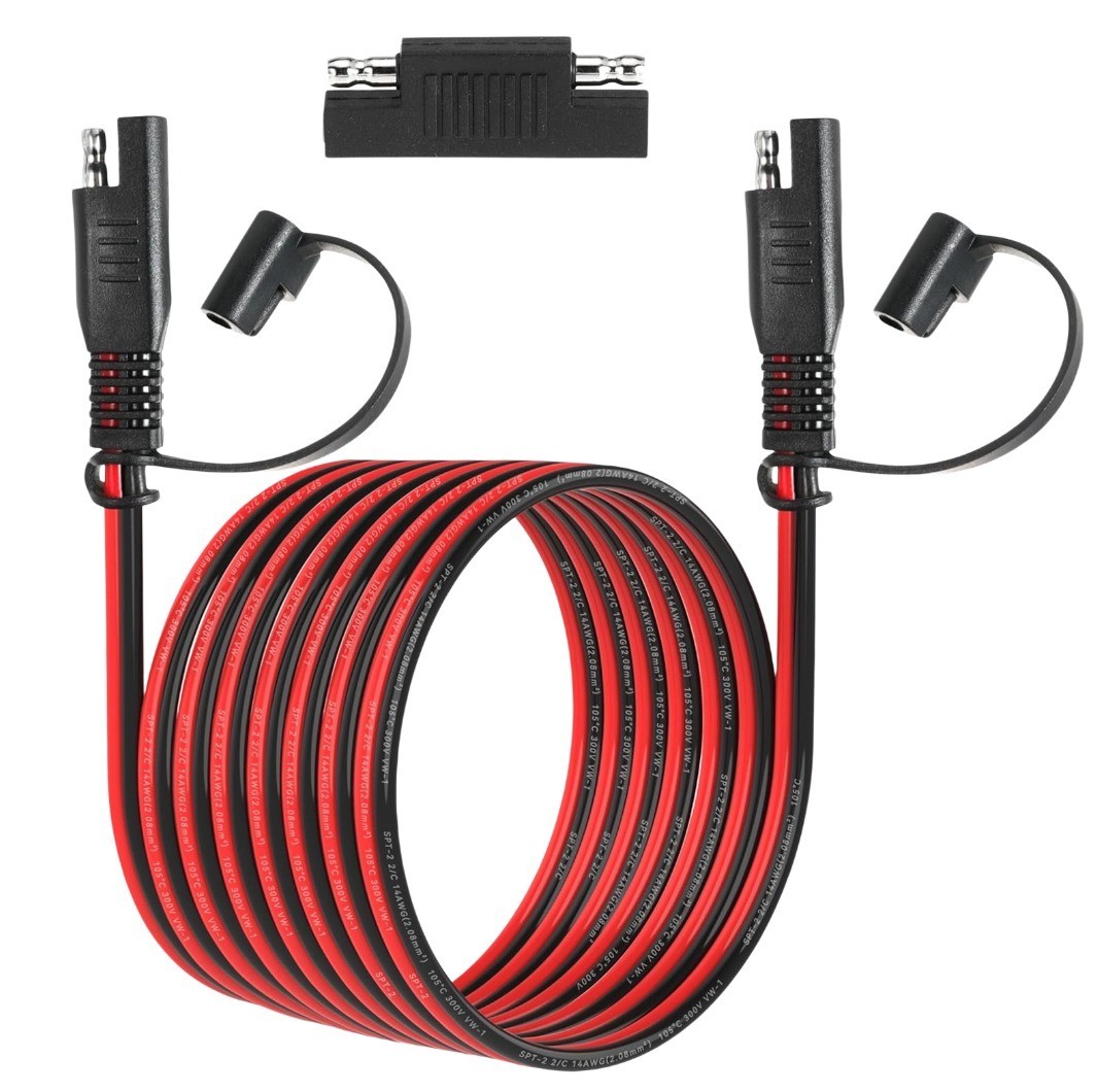 12FT 14AWG SAE Extension Cable for Solar Panel RV Battery Automotive and Marine