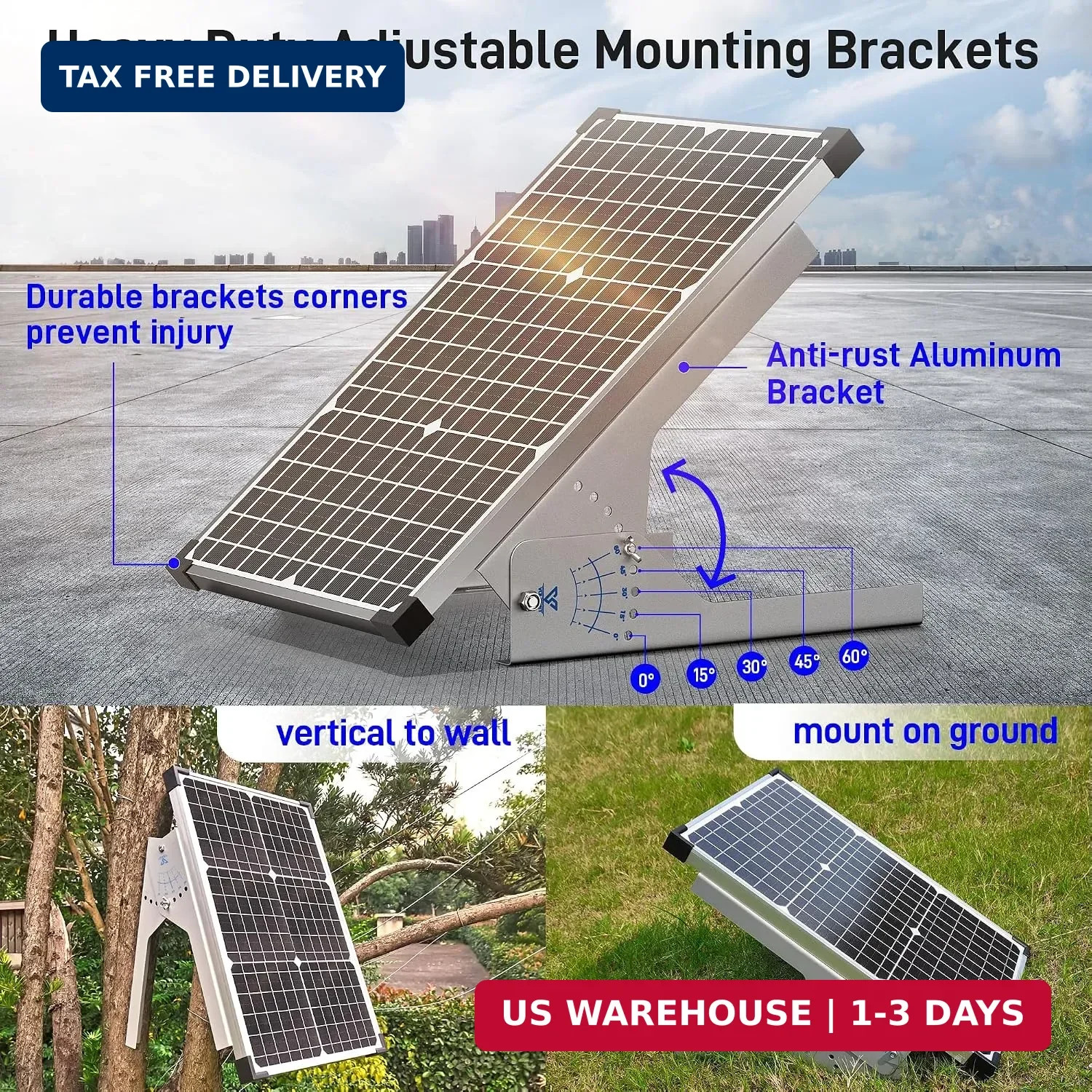 Voltset 50W Solar Panel Kit, 12V Solar Battery Trickle Charger & Maintainer with