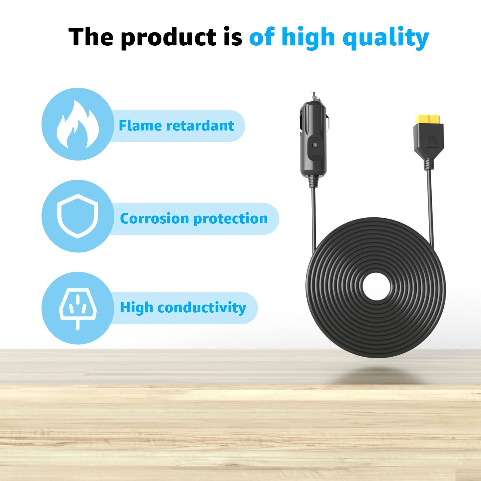 Xt60 Connector Portable Power Station Dc Adapter 6.6ft Extension Cabel 12v/24v C
