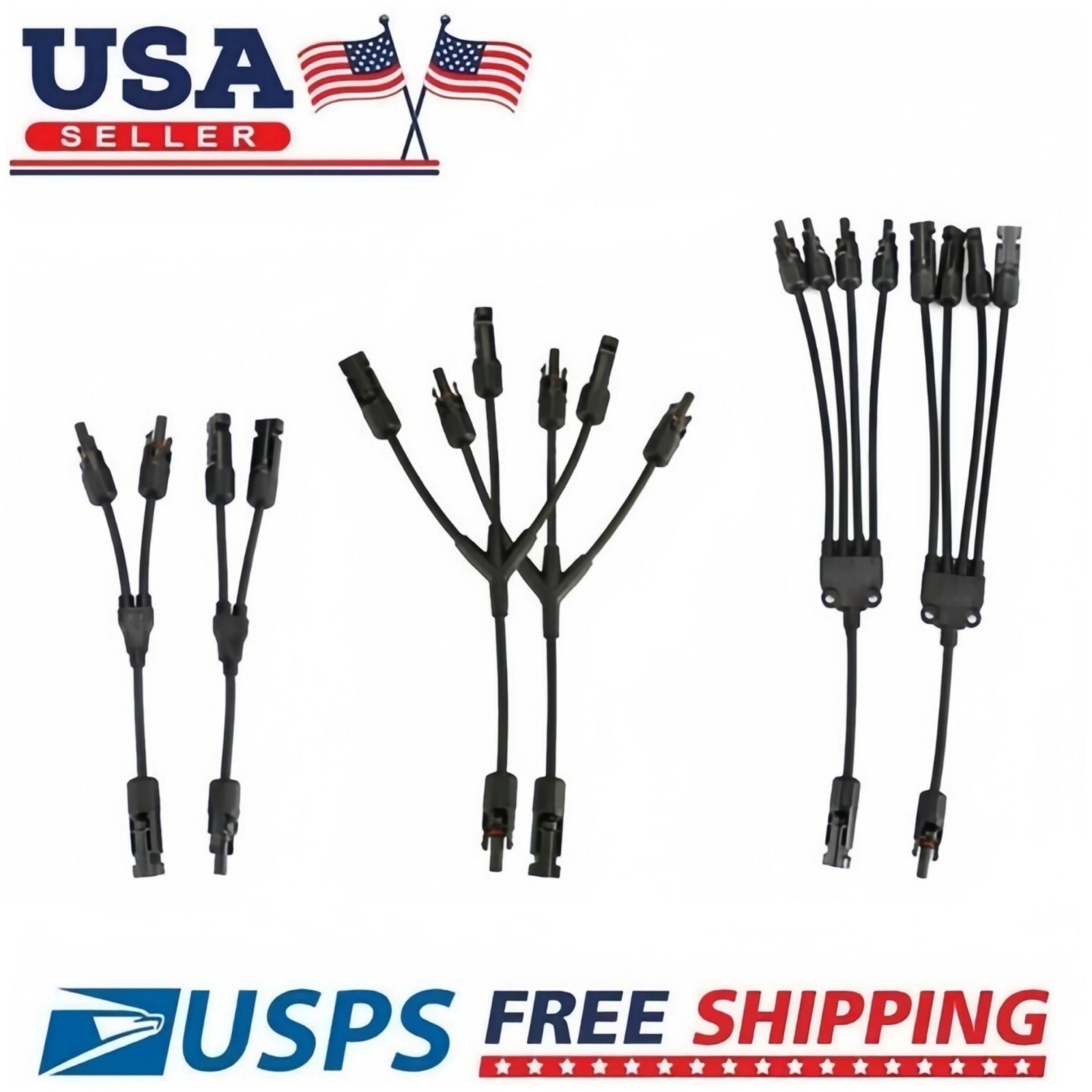 New Solar Cable Splitter Waterproof IP67 2Y Branch Solar Panel Cable Connector