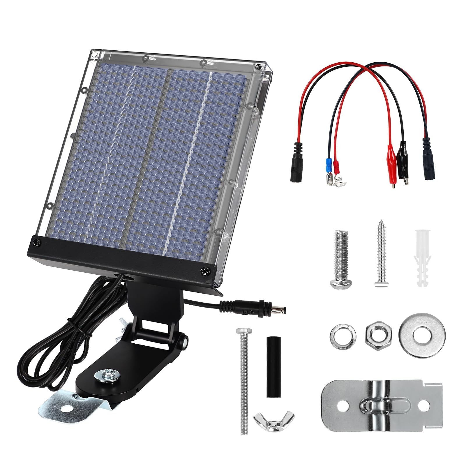 12V Solar Panel with Angle Adjustable Mount Bracket IP65 Waterproof for Deer