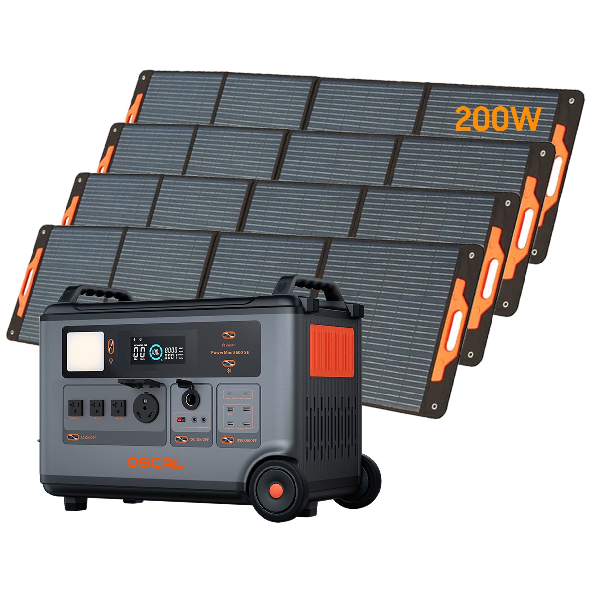 Blackview OSCAL PowerMax 3600W Portable Power Station 3600Wh 4x 200W Solar Panel