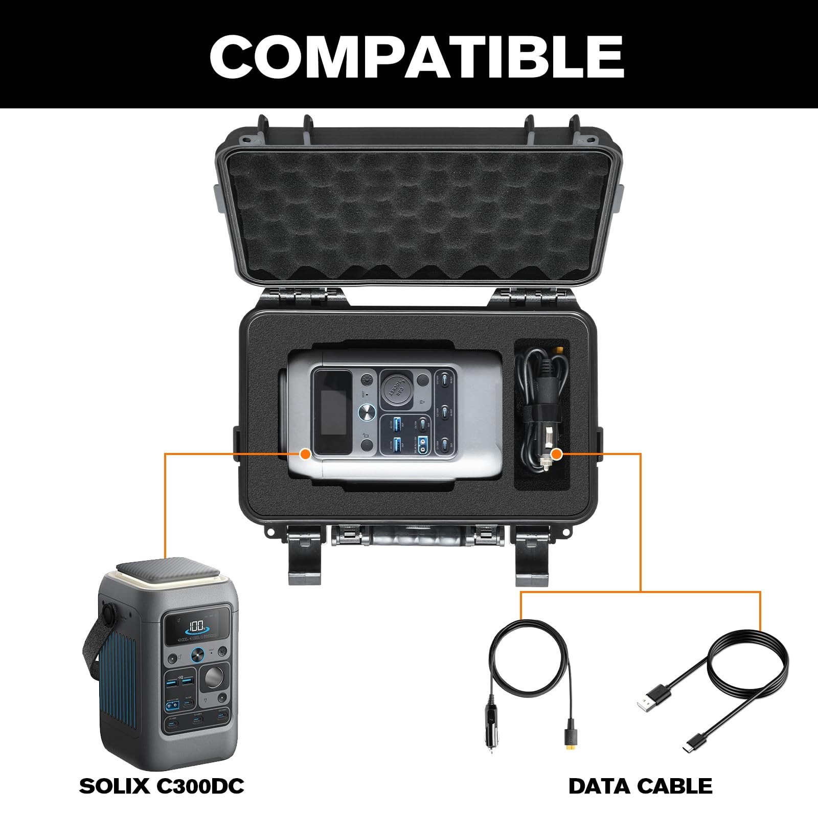 Portable Hard Case for Solar Generator – Waterproof Storage Box for Power Bank –