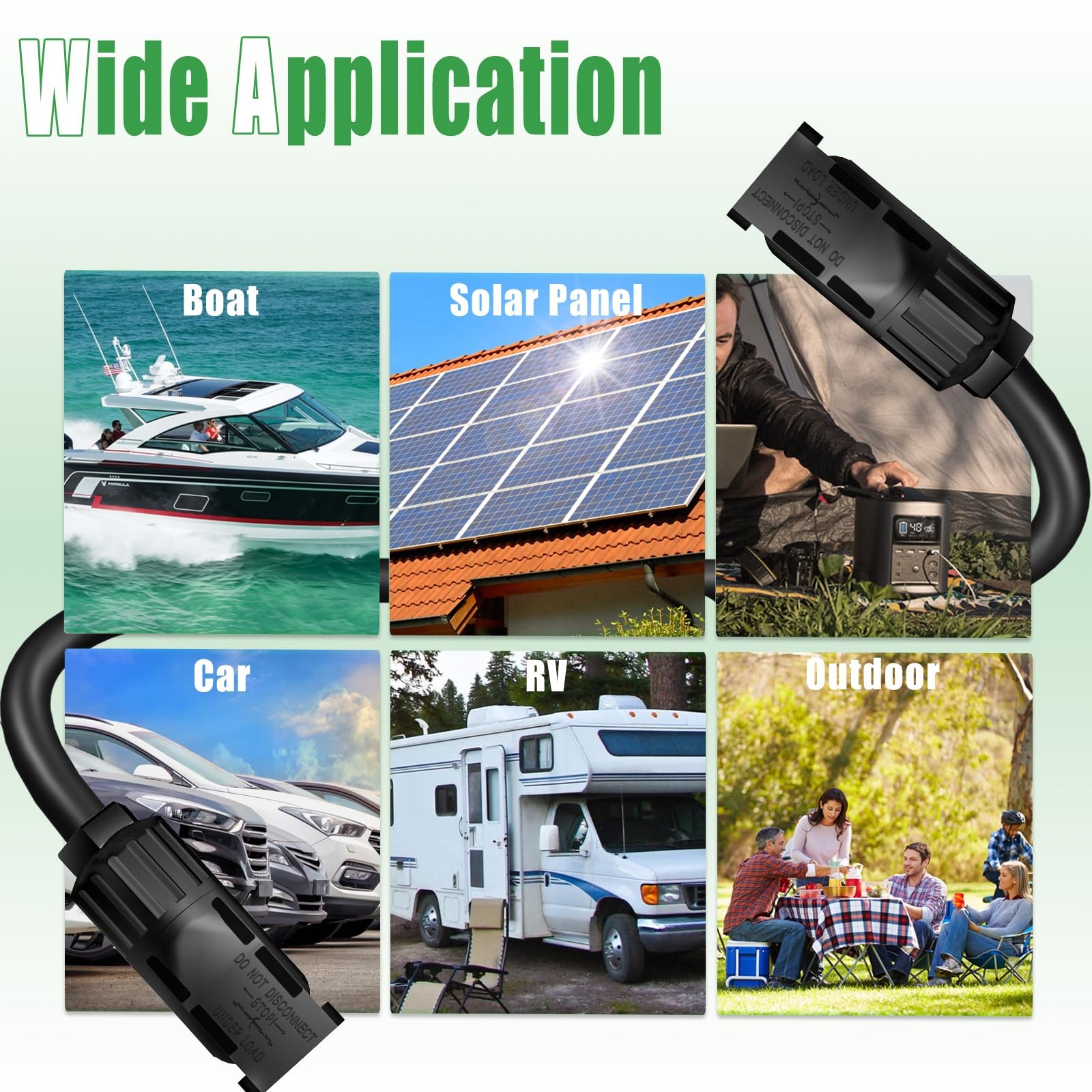 Twin Wire 20 Feet Solar Extension Cable 10AWG with -IP67- Female and Male Con…