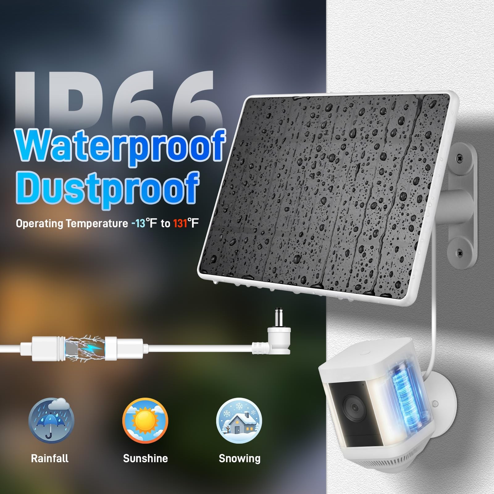Solar Panel for Ring Camera, 6W Solar Charger for Ring Stick Up Cam Plus/Pro …