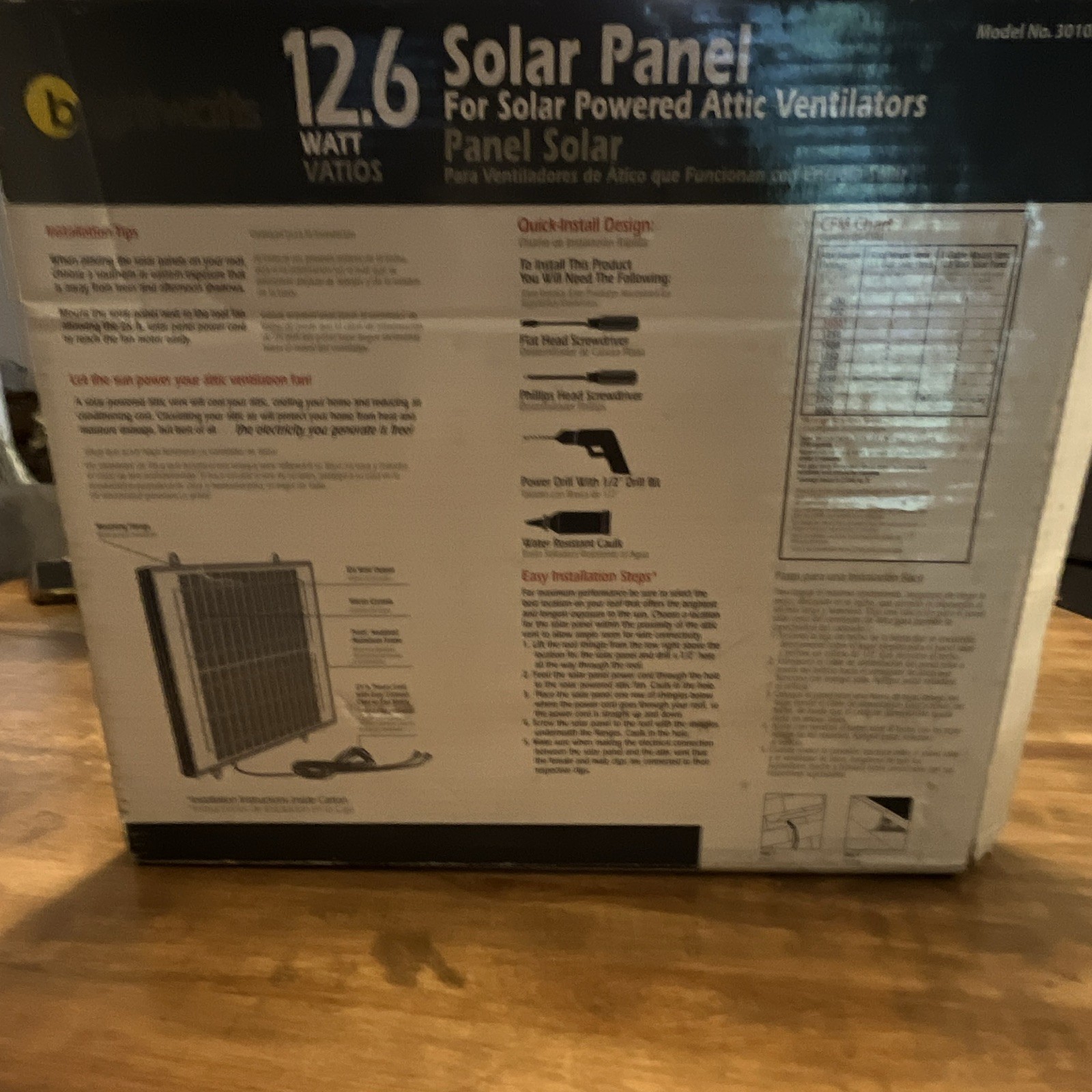 Brightwatts 12.6W Solar Panel Model 30103, 18V DC Off-Grid Rigid Blue