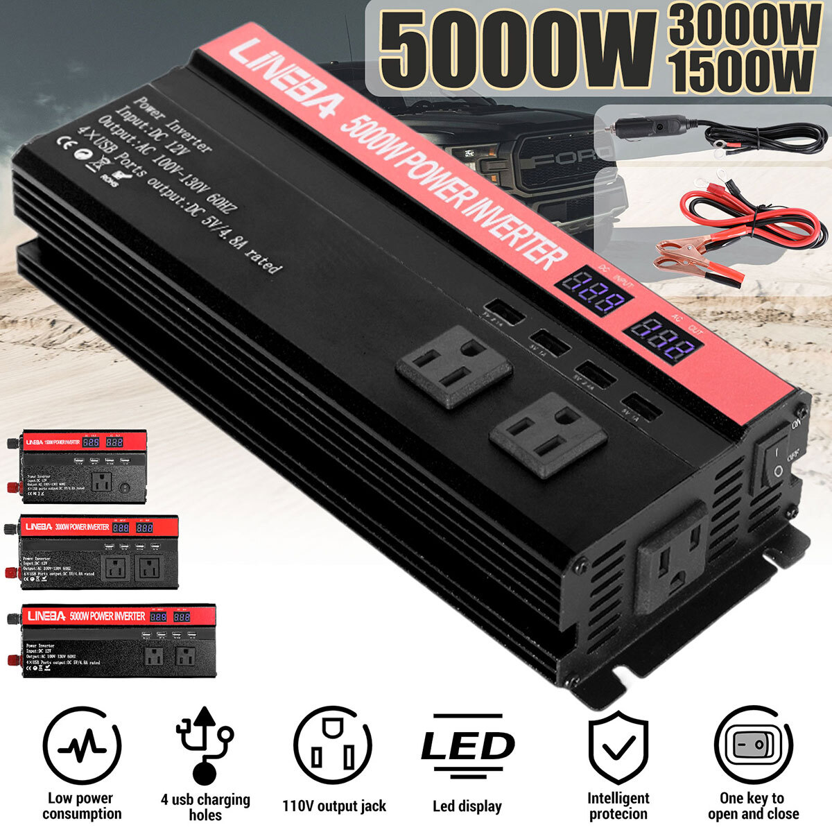 6000W Complete Solar Panel Kit Solar Power Generator 100A Home 110V Grid System