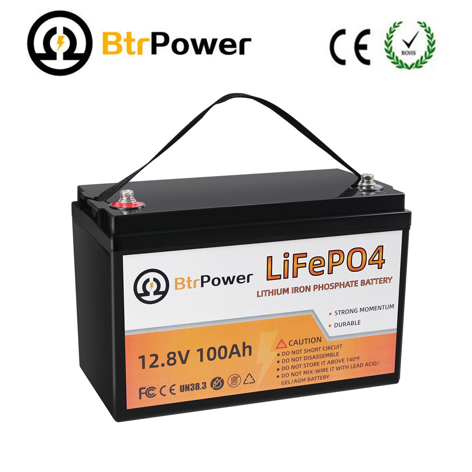 Solar Batteries 12V 100Ah lithium LiFePO4 battery for Deep Cycle System 100A BMS