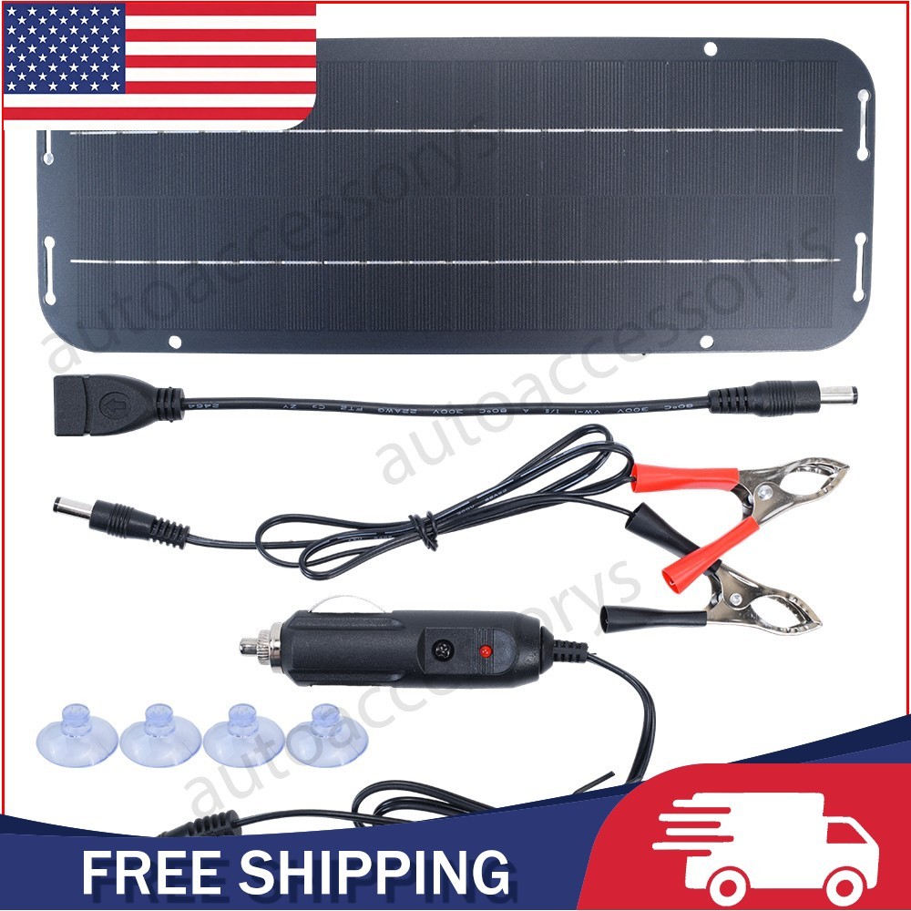 30W Solar Panel Kit 12V Trickle Charger Battery Charger Maintainer Boat RV Car