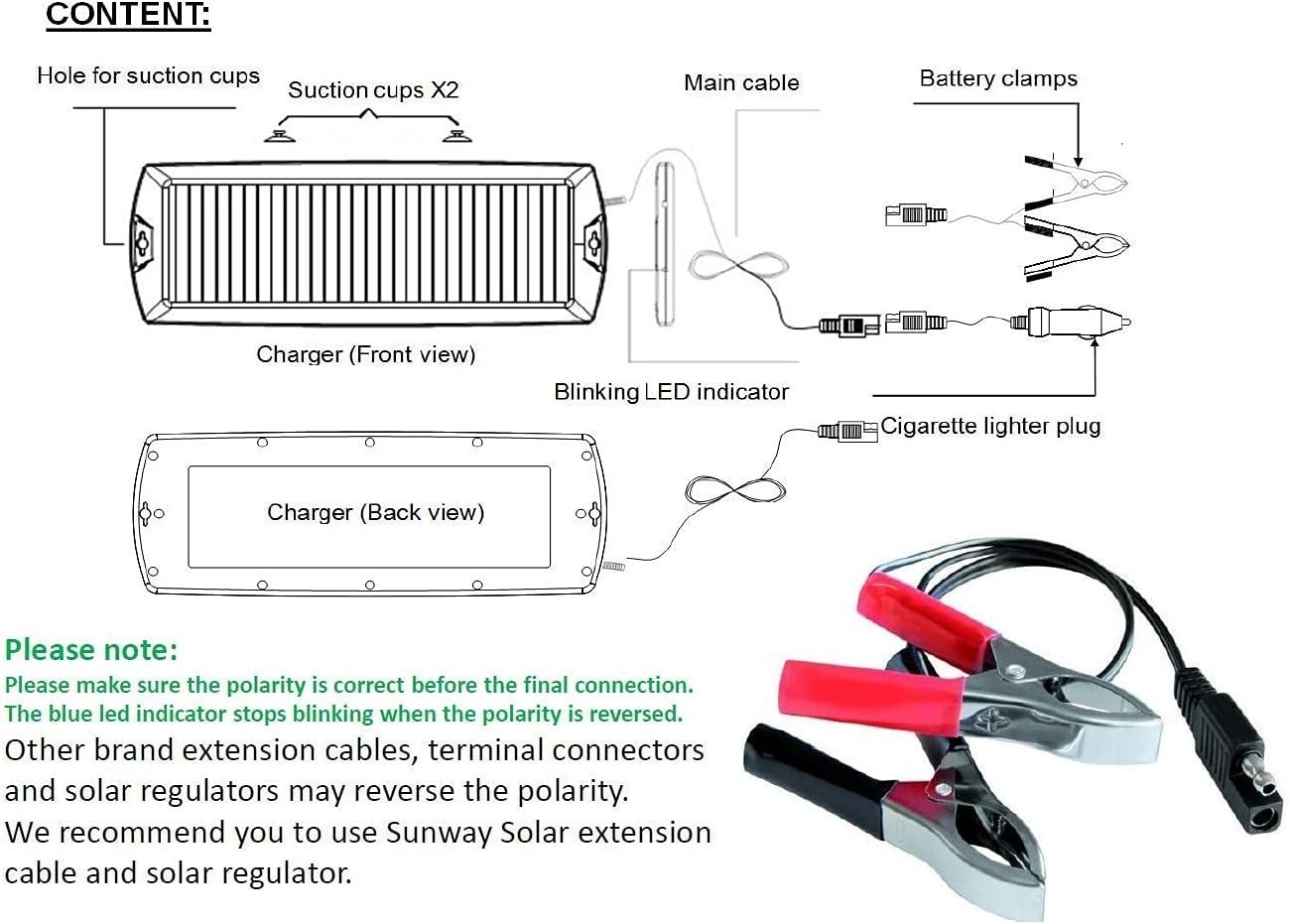 12V Solar Car Battery Charger & Maintainer – Portable Power Kit for All Vehicles