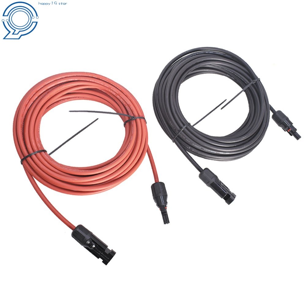 Black + Red Wire Connector 10AWG Solar Panel Extension Cable 30 Feet 1 Pair