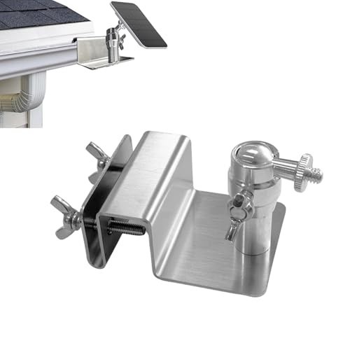 Adjustable Stainless Steel Gutter Mount for Solar Panels, No Drill, Compatible w