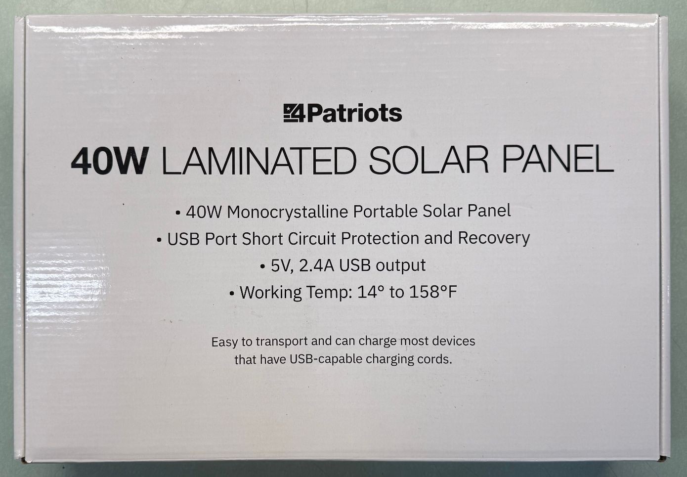 4Patriots Patriot Power Bank V3 w/ Folding Solar Panel Charger Kit – Barely Used
