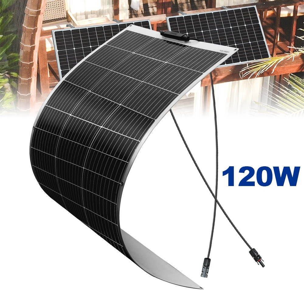 120W Wat Flexible Solar Panel 12V/24V Charging for Home RV Boat Camping Off Grid