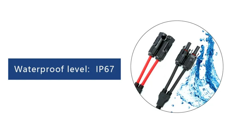 Parallel Connector 2-to-1 PV 1000V 30A Branch Adapter Cable For Combiner Box