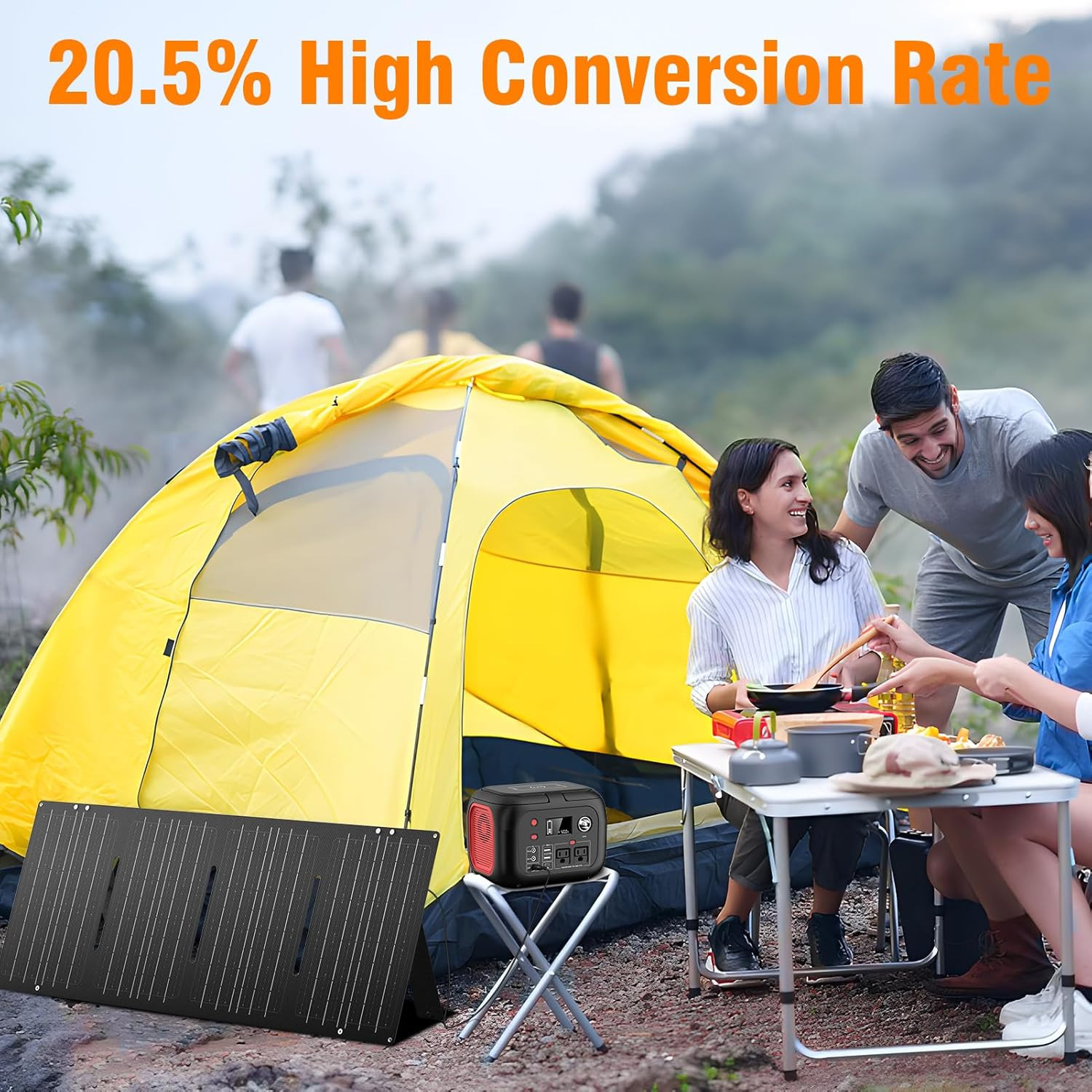 60W High Efficiency Solar Panel Charger for Camping, Power Bank, Laptop & Phone